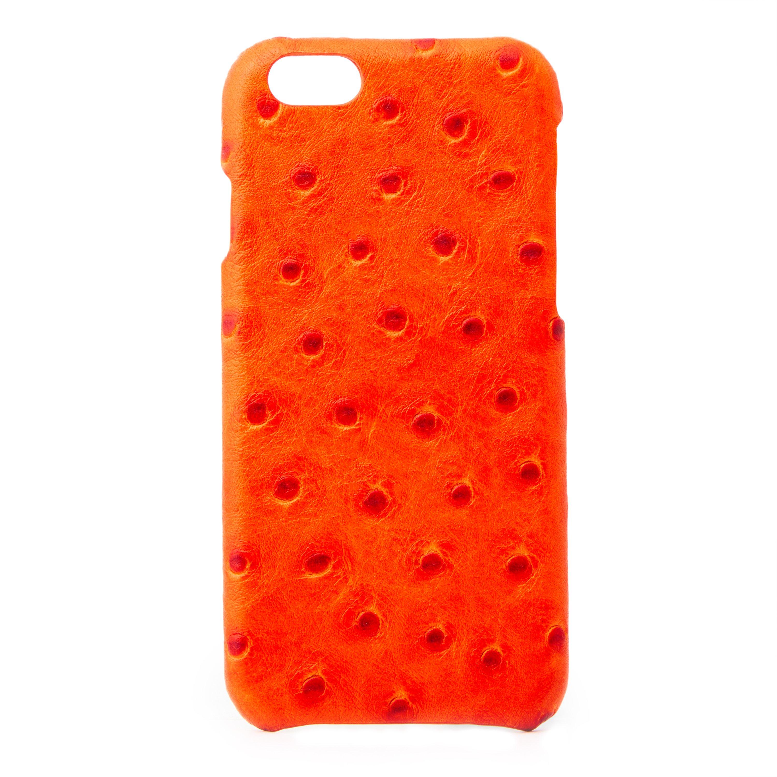 ORANGE - The Case Factory - iP6 PRNT OSTRICH LTHR ORA - 1