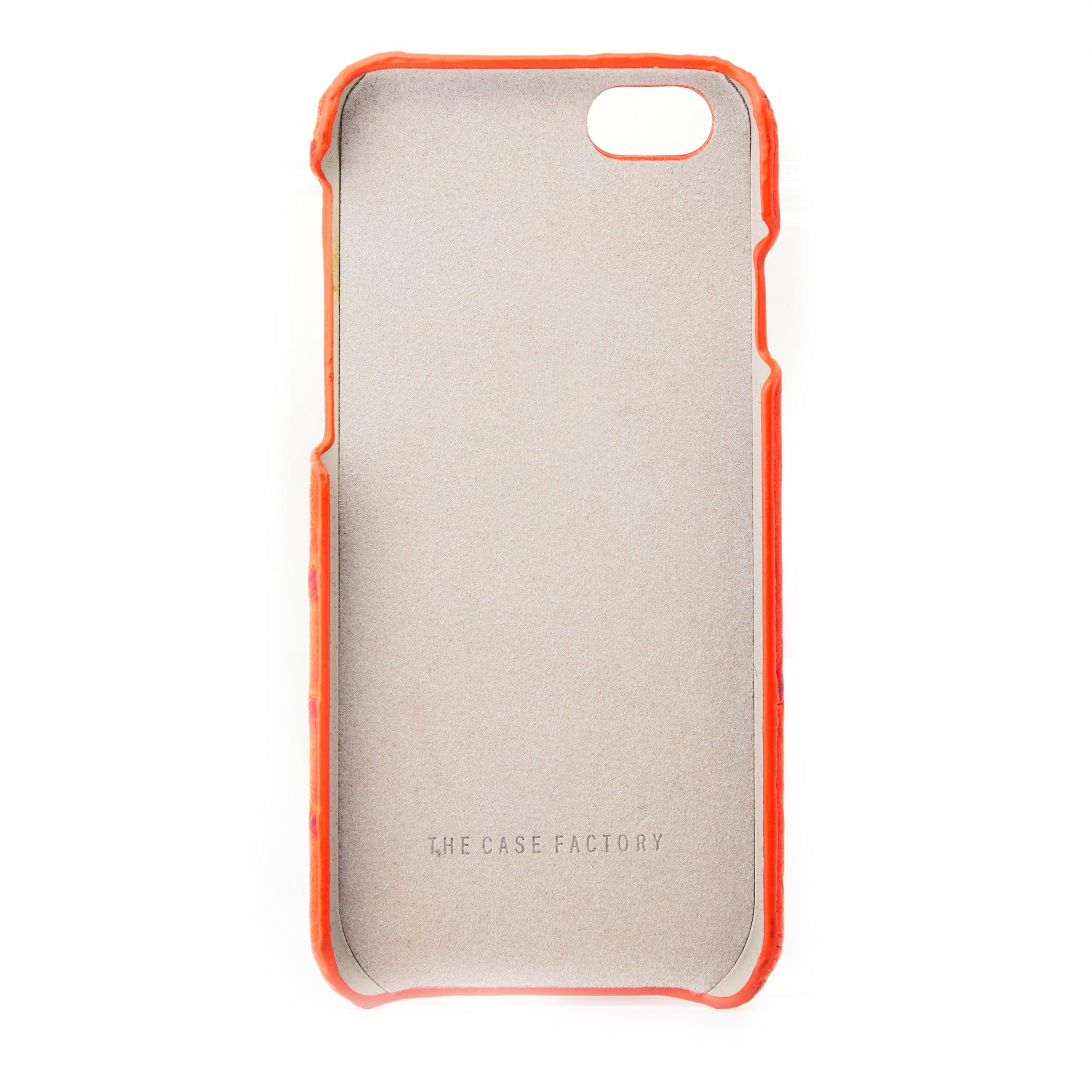 ORANGE - The Case Factory - iP6 PRNT OSTRICH LTHR ORA - 2