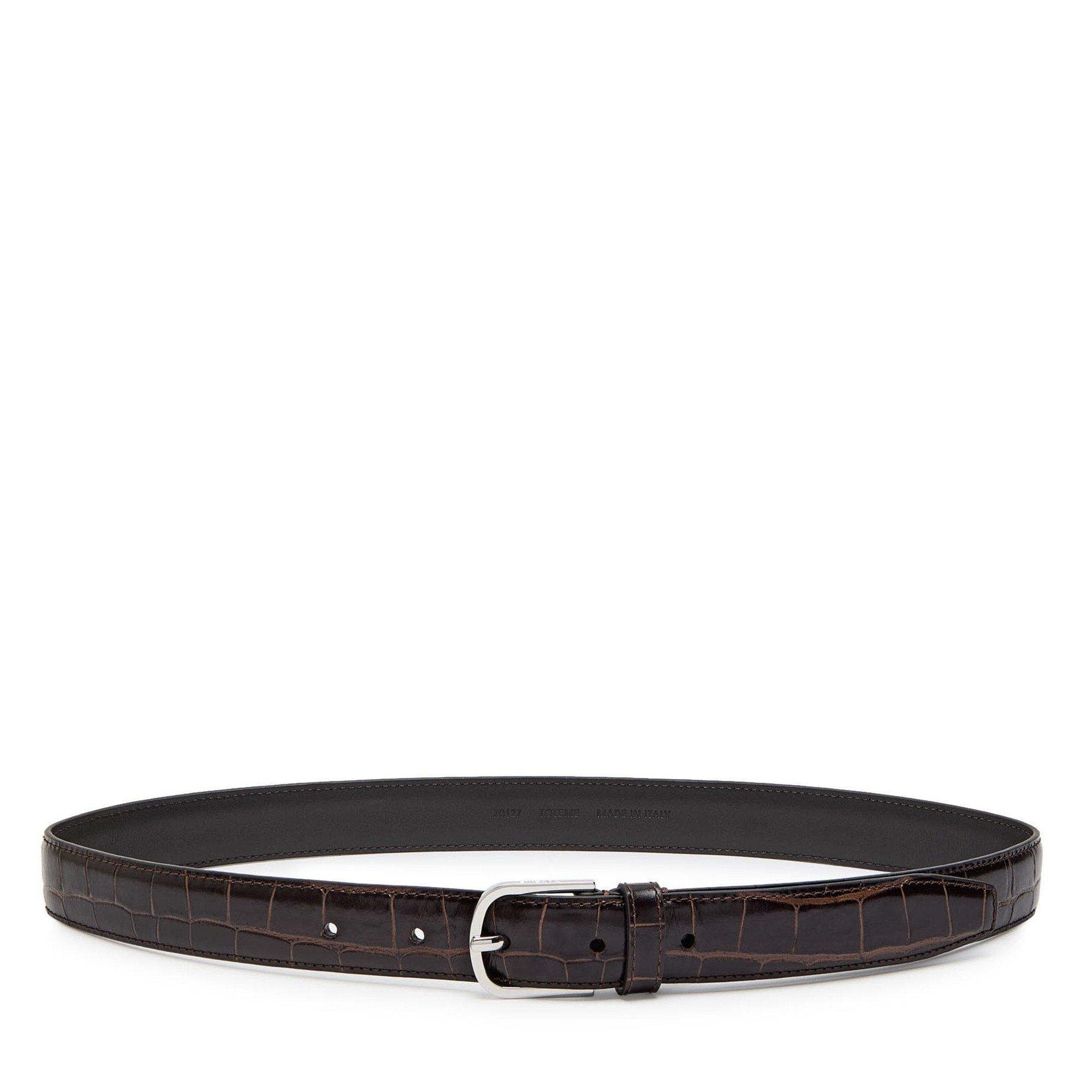 CHOCOLATE - Toteme - SLIM CROC BELT - 1