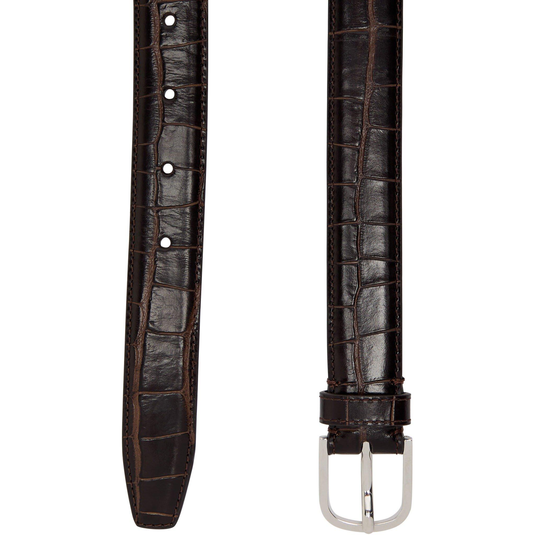 CHOCOLATE - Toteme - SLIM CROC BELT - 2