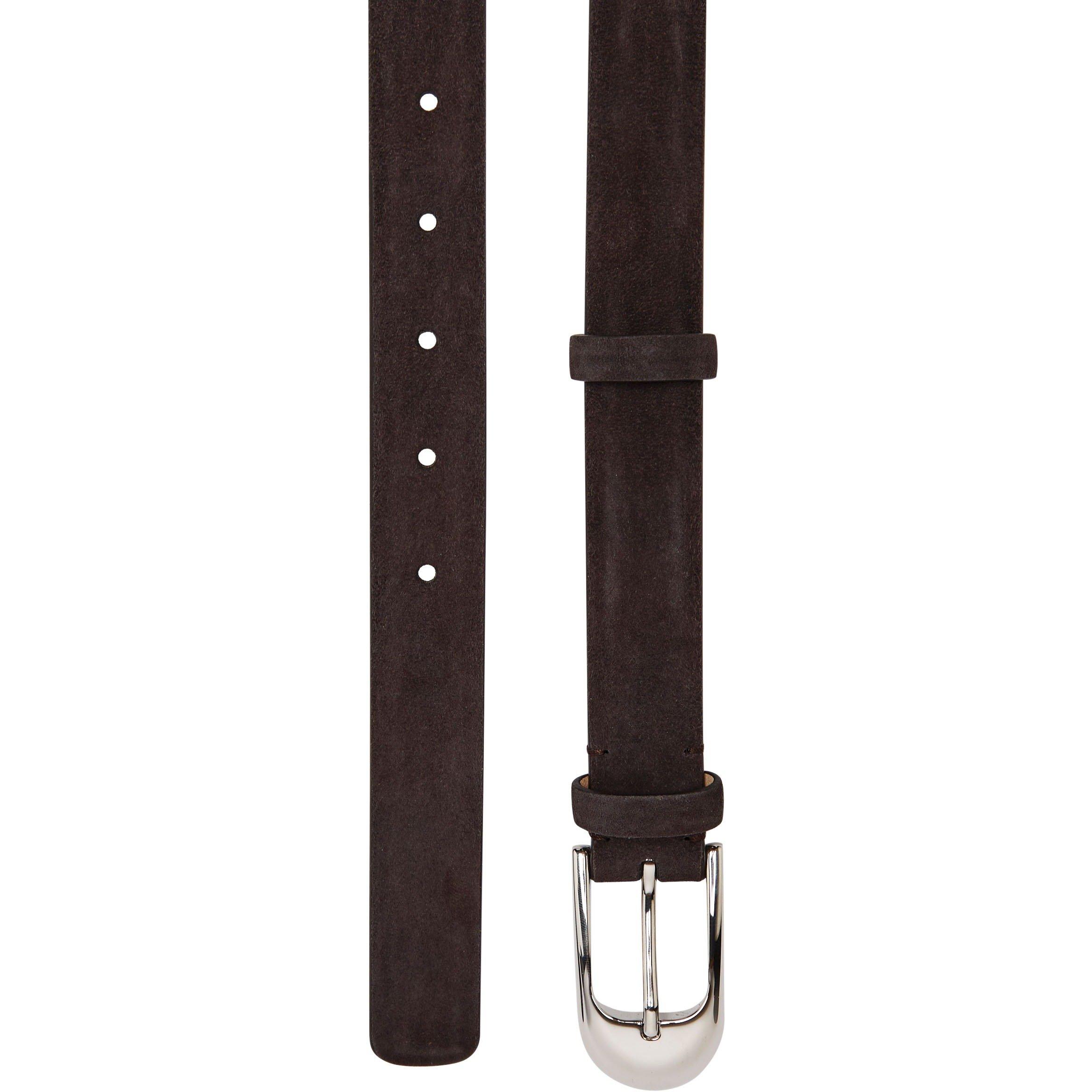 DARK BROWN - Khaite - Women's Dome Suede Belt 2.5 cm - 2