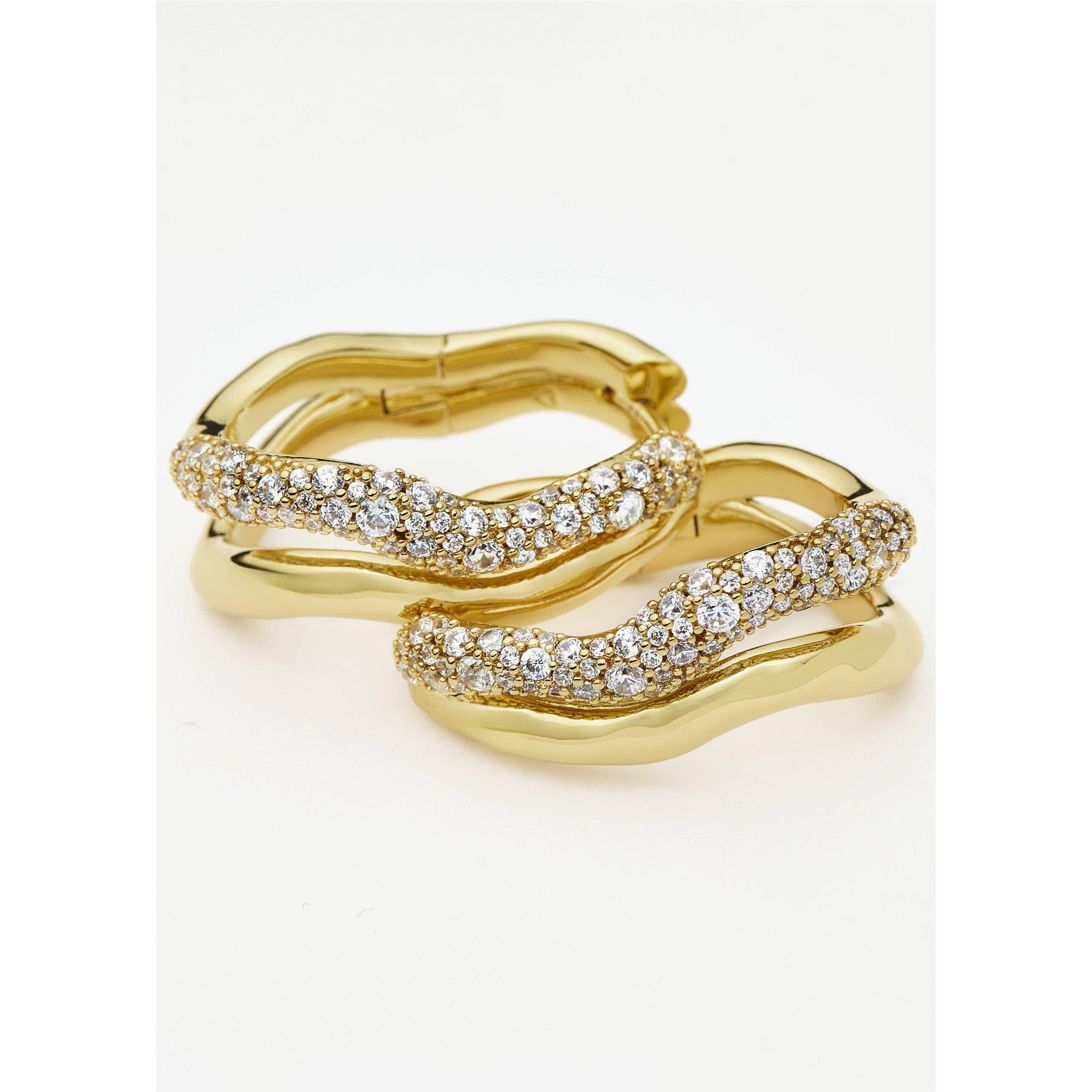 GOLD - Missoma - MOLTEN SNOW DOUBLE MEDIUM HOOP - 2