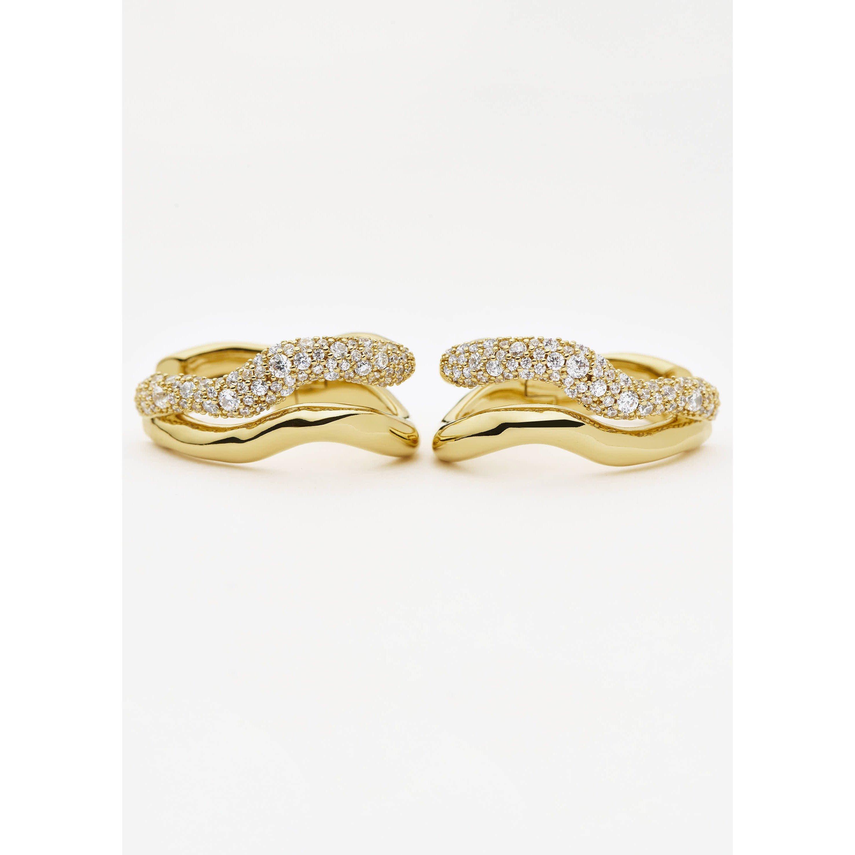 GOLD - Missoma - MOLTEN SNOW DOUBLE MEDIUM HOOP - 3