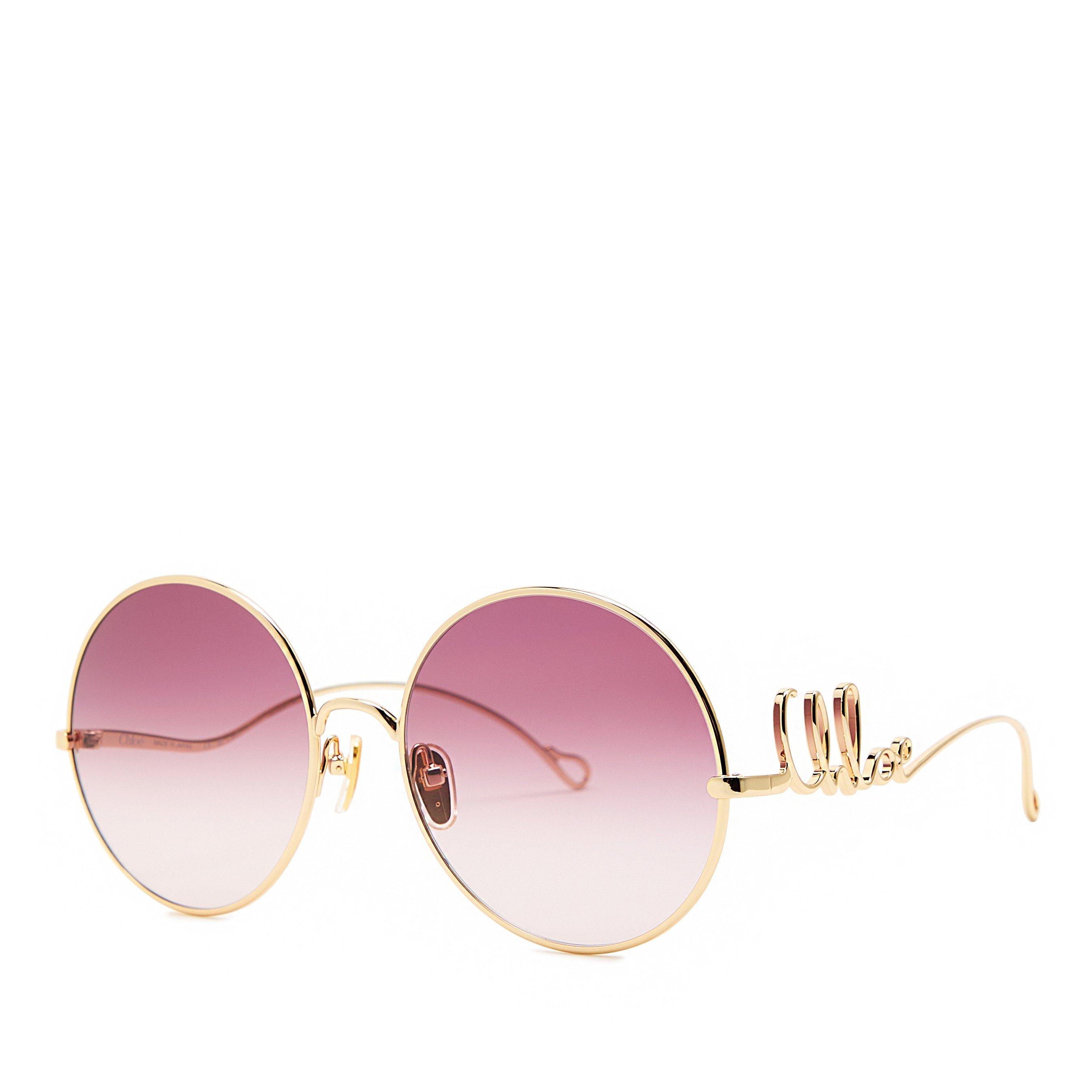 RED AND OTHER - Chloe - Women's Logo Metal Round Sunglasses - 1
