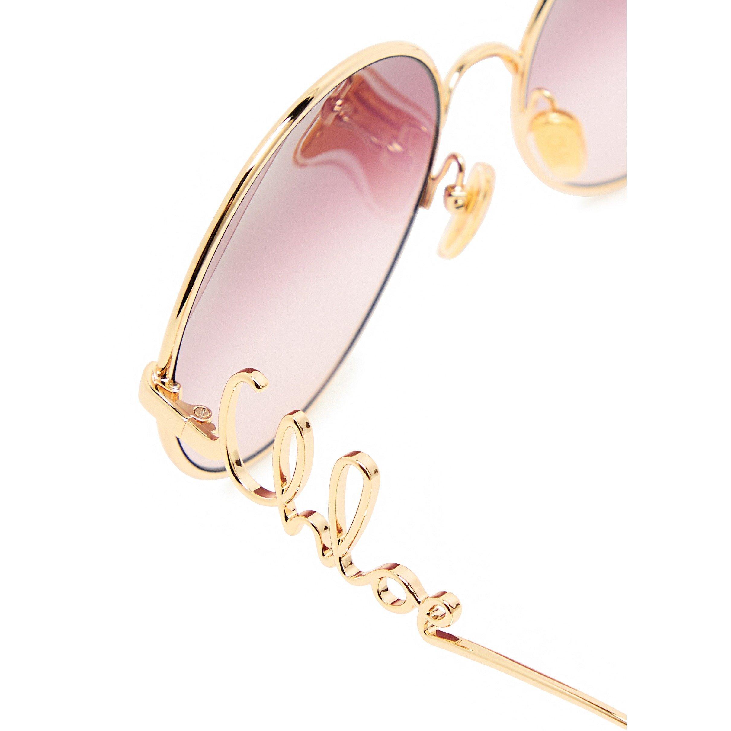 RED AND OTHER - Chloe - Women's Logo Metal Round Sunglasses - 3