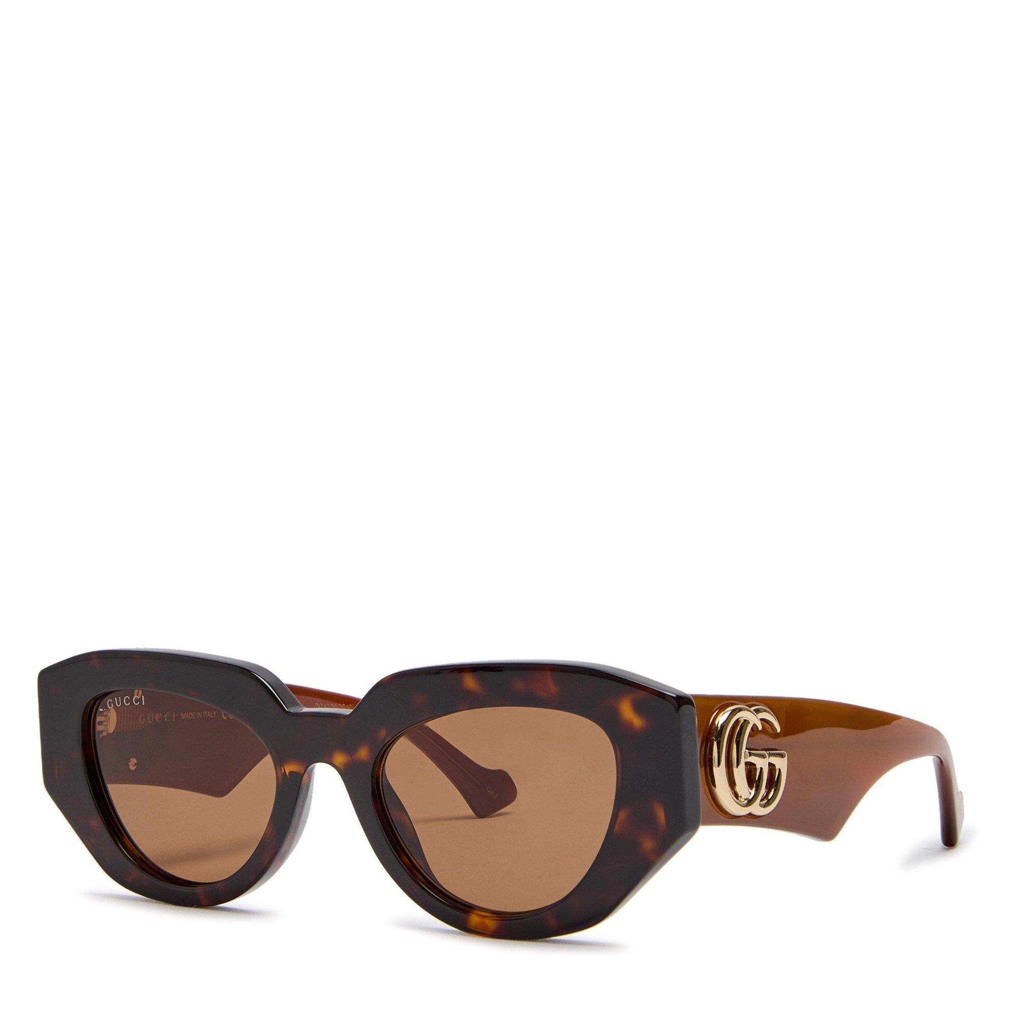 BROWN HAVANA - Gucci - GUCCI F CATEYE LOGO ACETATE SG - 1