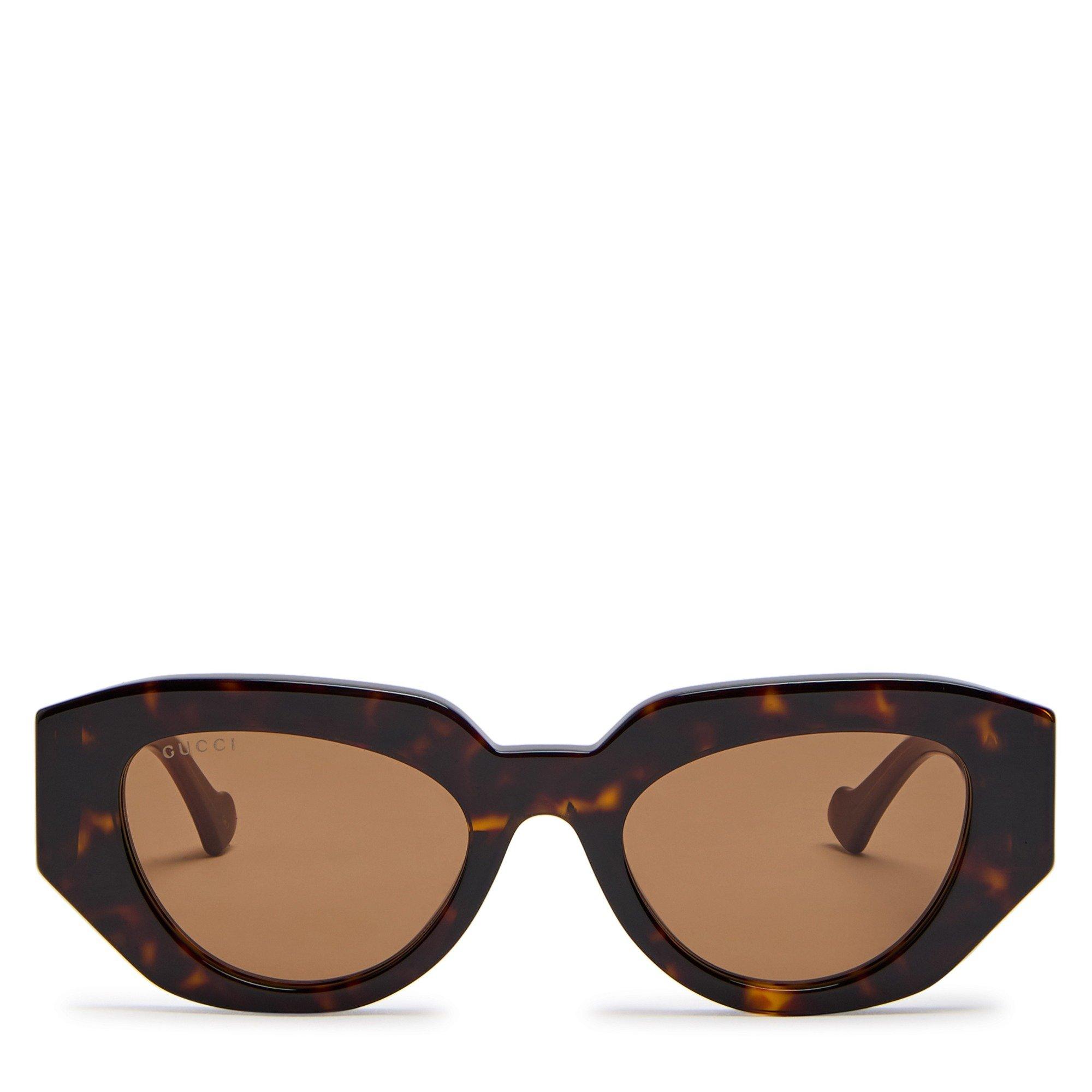 BROWN HAVANA - Gucci - GUCCI F CATEYE LOGO ACETATE SG - 2