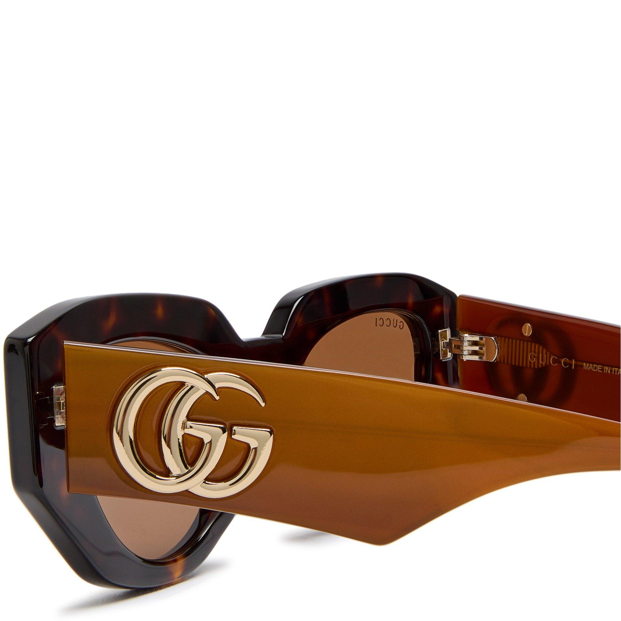 BROWN HAVANA - Gucci - GUCCI F CATEYE LOGO ACETATE SG - 3