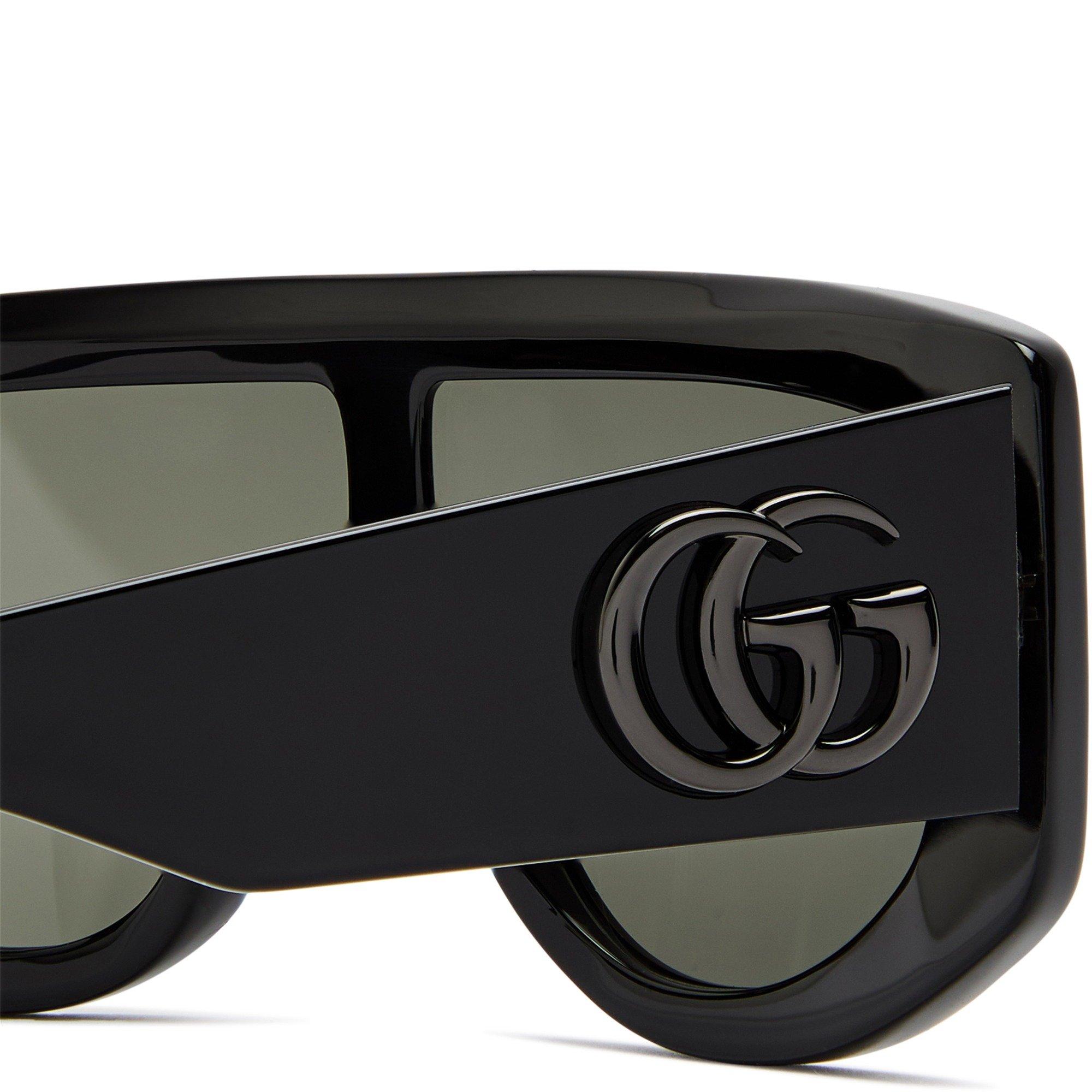 BLACK - Gucci - GUCCI U LOGO ACETATE AVIATOR S - 3