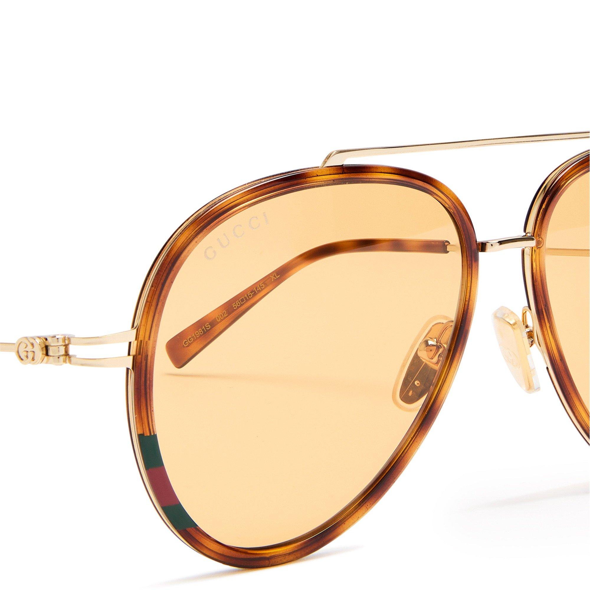 BROWN HAVANA - Gucci - GUCCI U METAL AVIATOR SG - 3