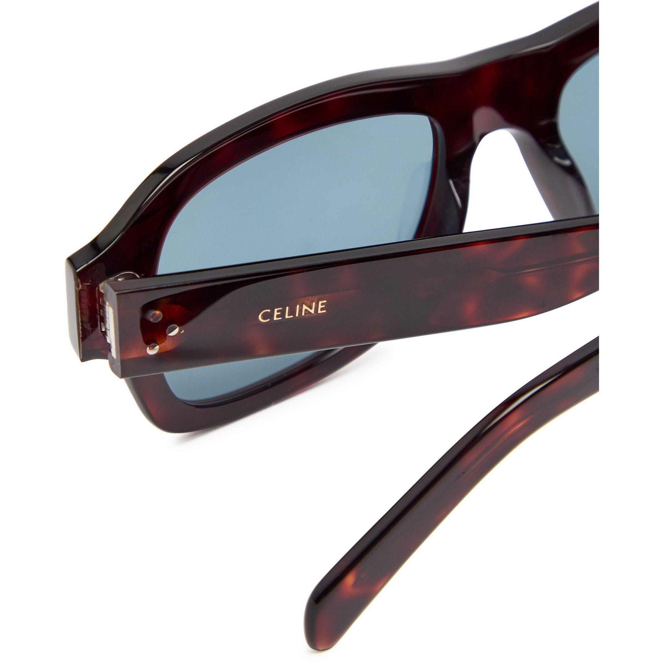 BROWN AND OTHER - Celine - 3 Dots Flat Top Rectangle Sunglasses - 3