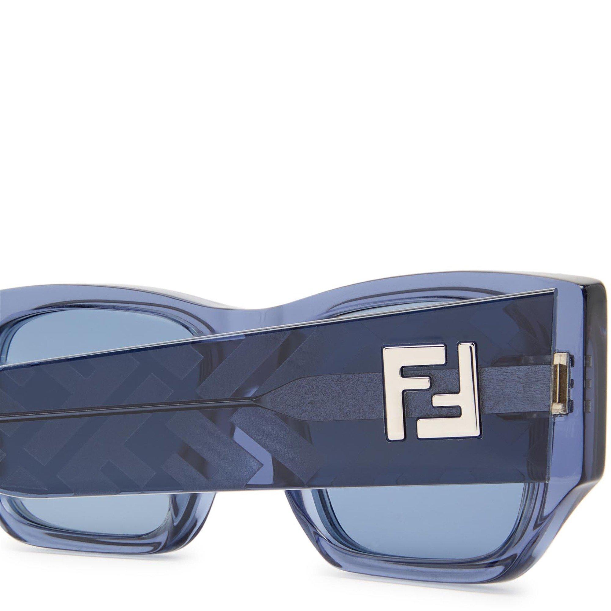 BLUE DARK - Fendi - FF Squared Rectangle Sunglasses - 3