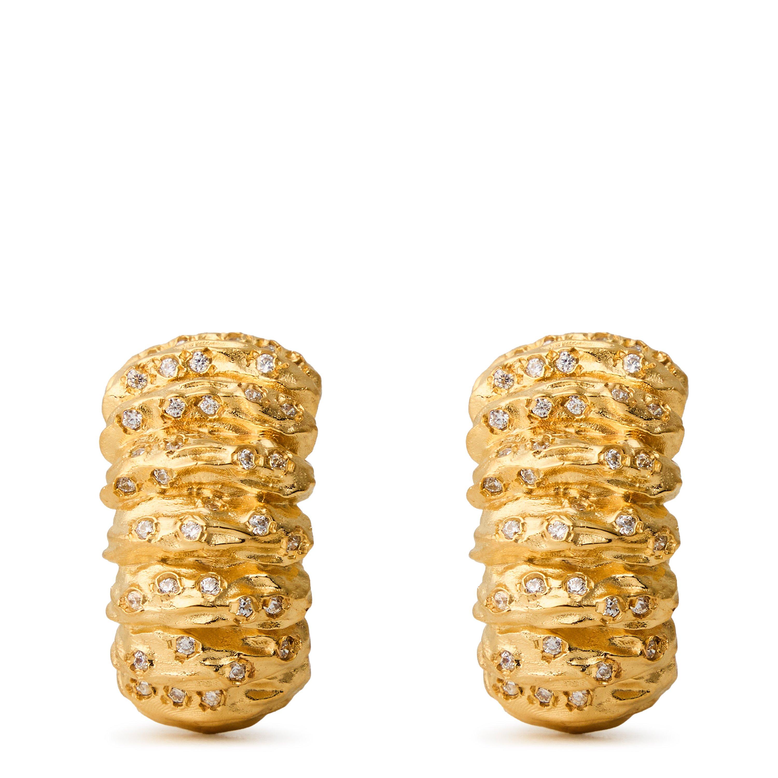 GOLD - Joanna Laura Constantine - MULTI WAVE HOOP EARRINGS - 1
