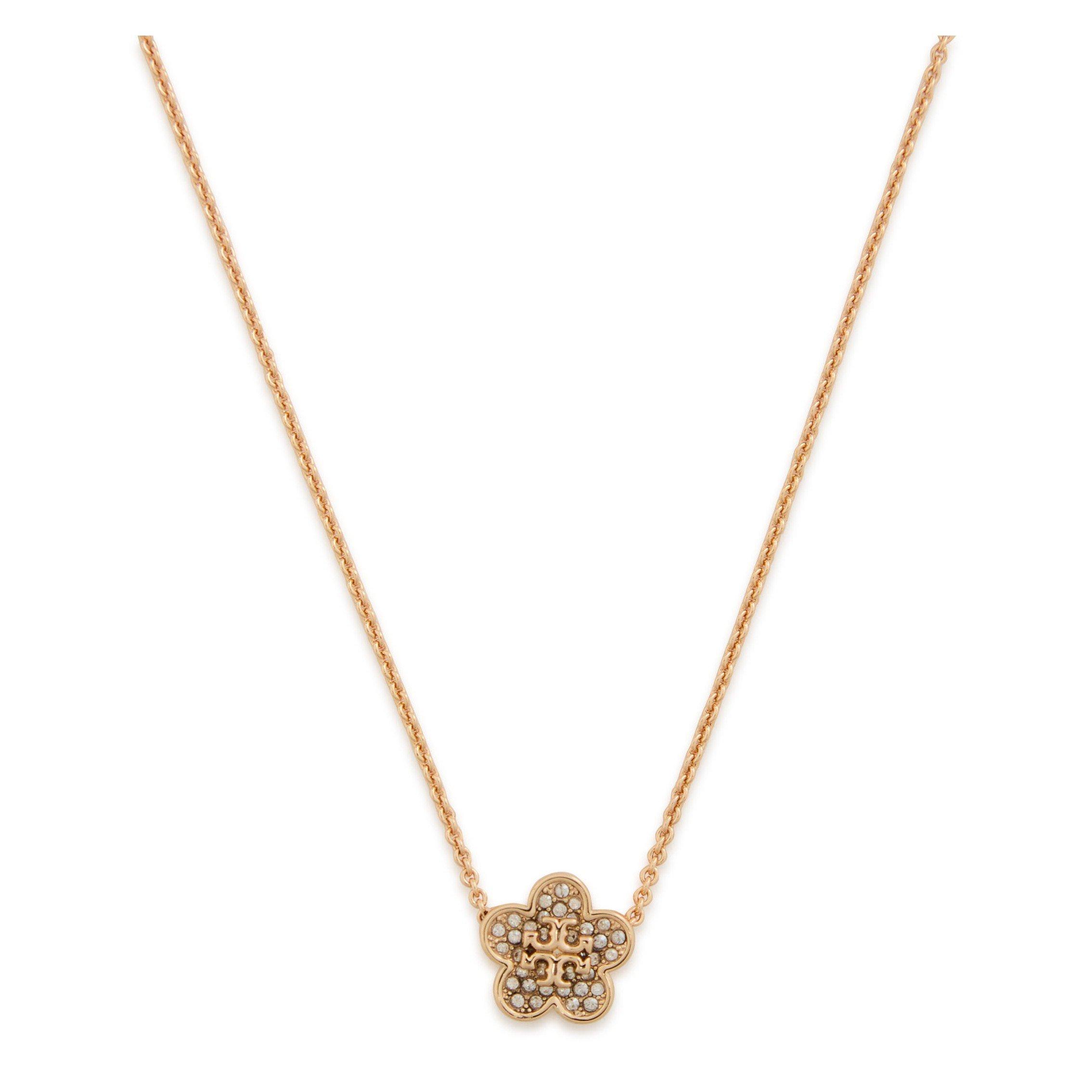 GOLD AND OTHER - Tory Burch - Forget Me Not Pavé Pendant Nec