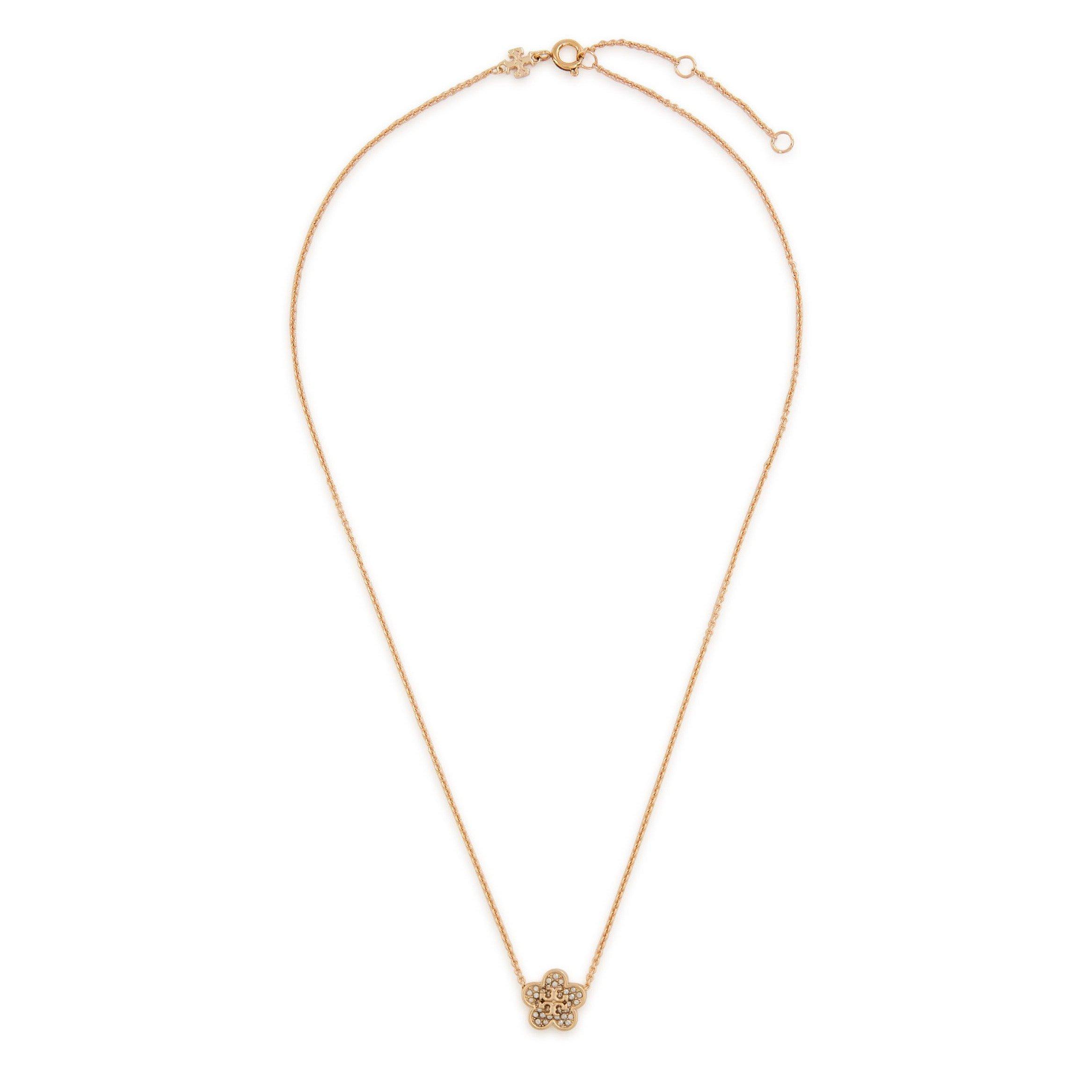 GOLD AND OTHER - Tory Burch - Forget Me Not Pavé Pendant Nec - 2