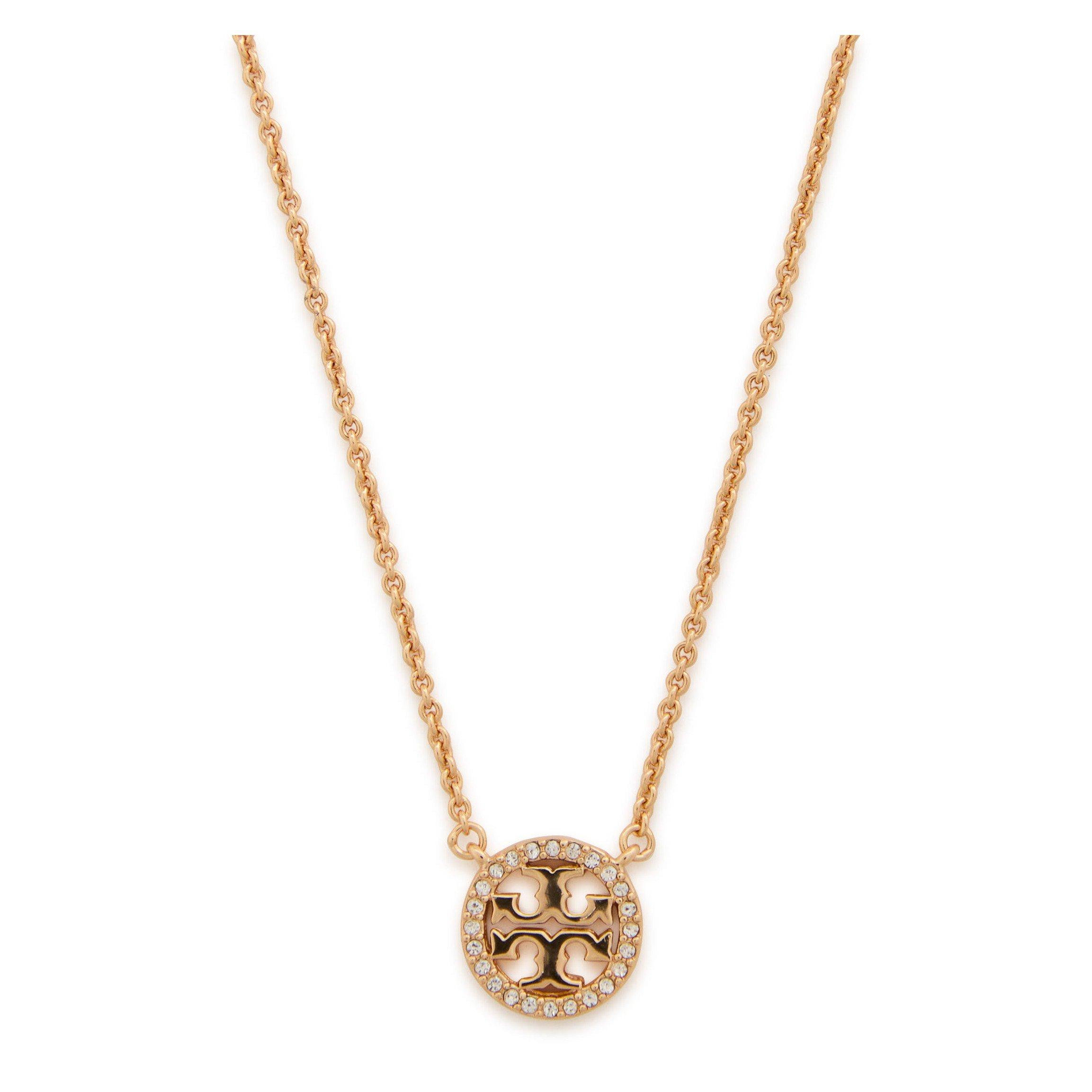 GOLD AND OTHER - Tory Burch - Icon Pavé Pendant Necklace