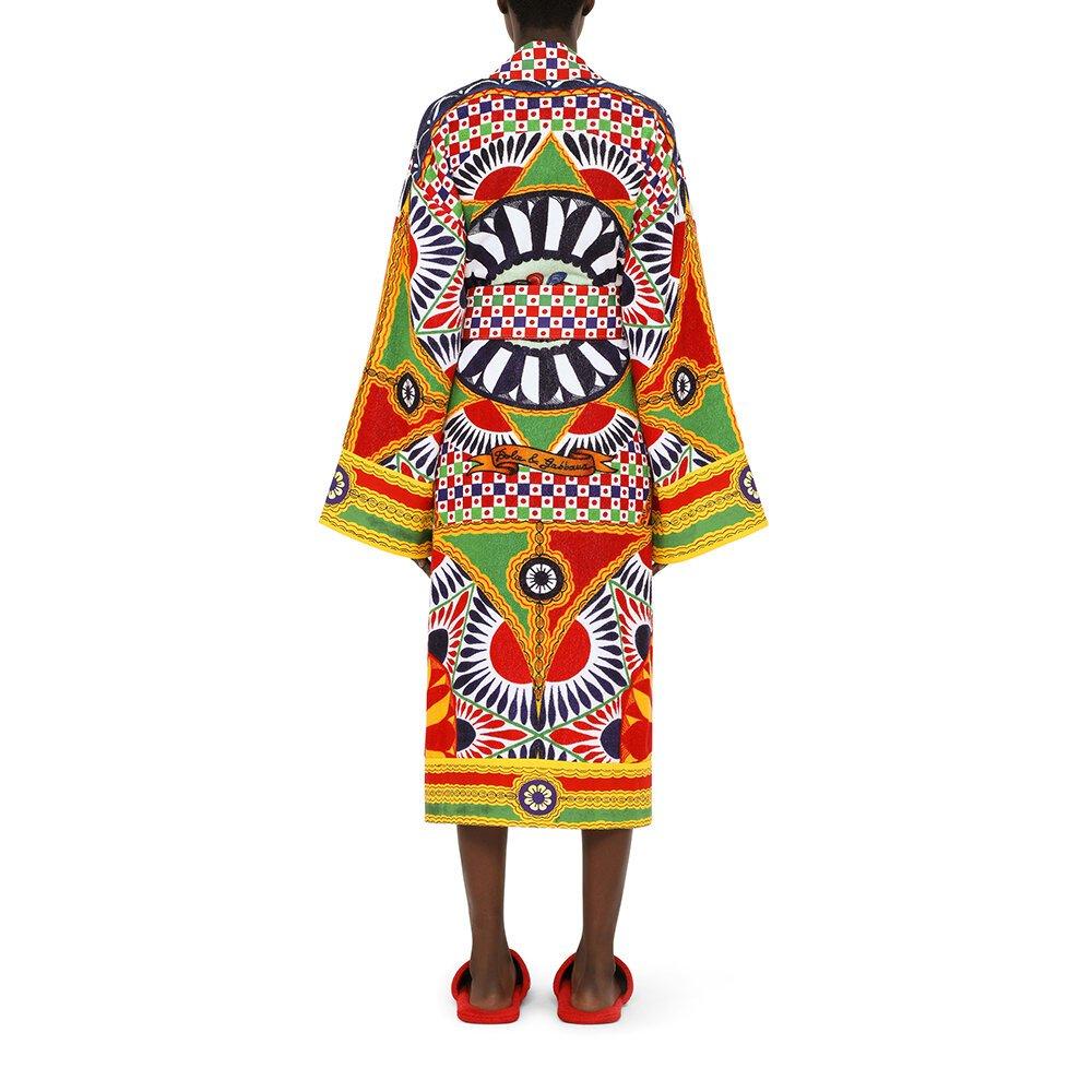 Multicoloured - Dolce and Gabbana Casa - DolceandGabbanaCasa Carretto Bathrobe - All Over Print - 9