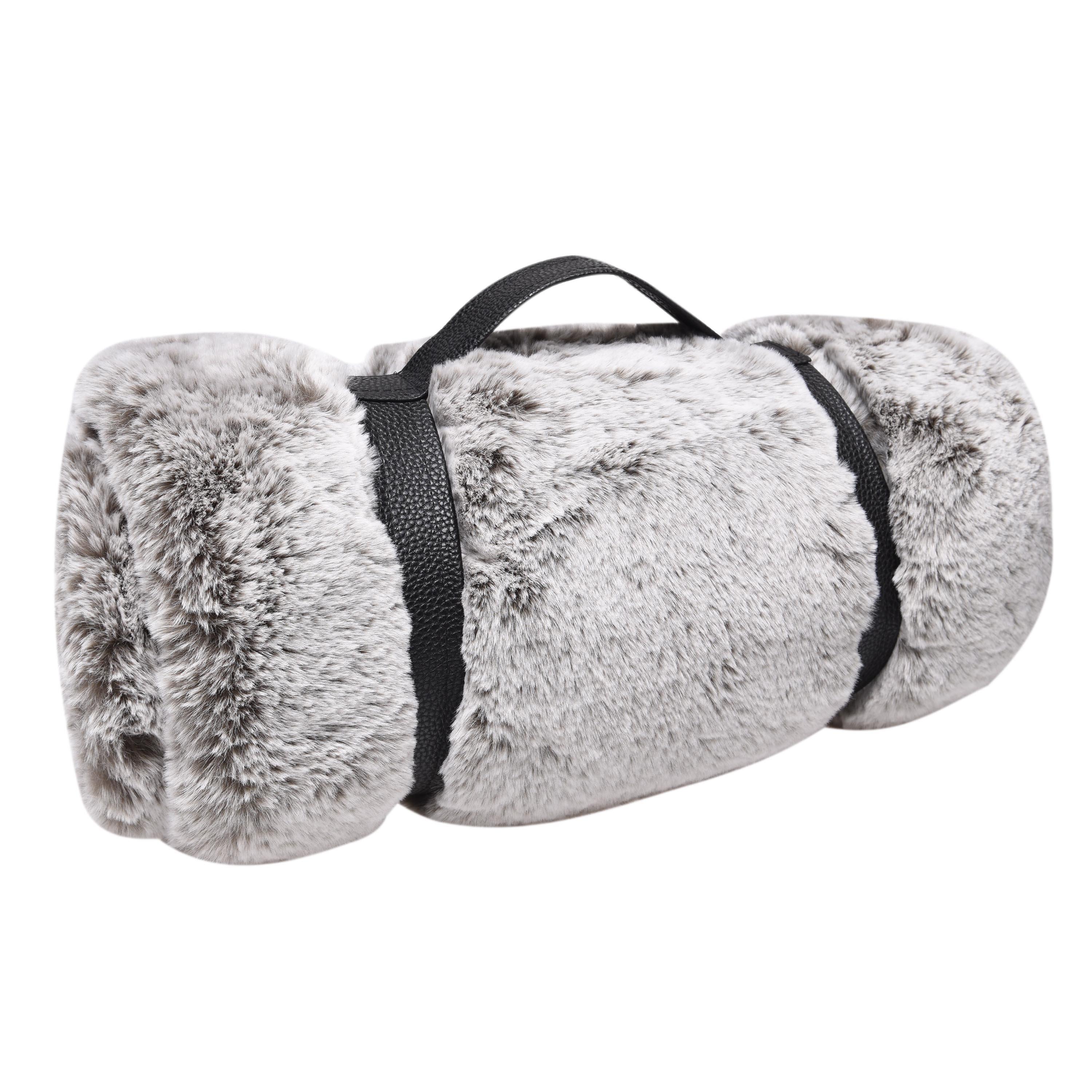 Silver - Hotel Collection - Tip Faux Fur Throw - 2