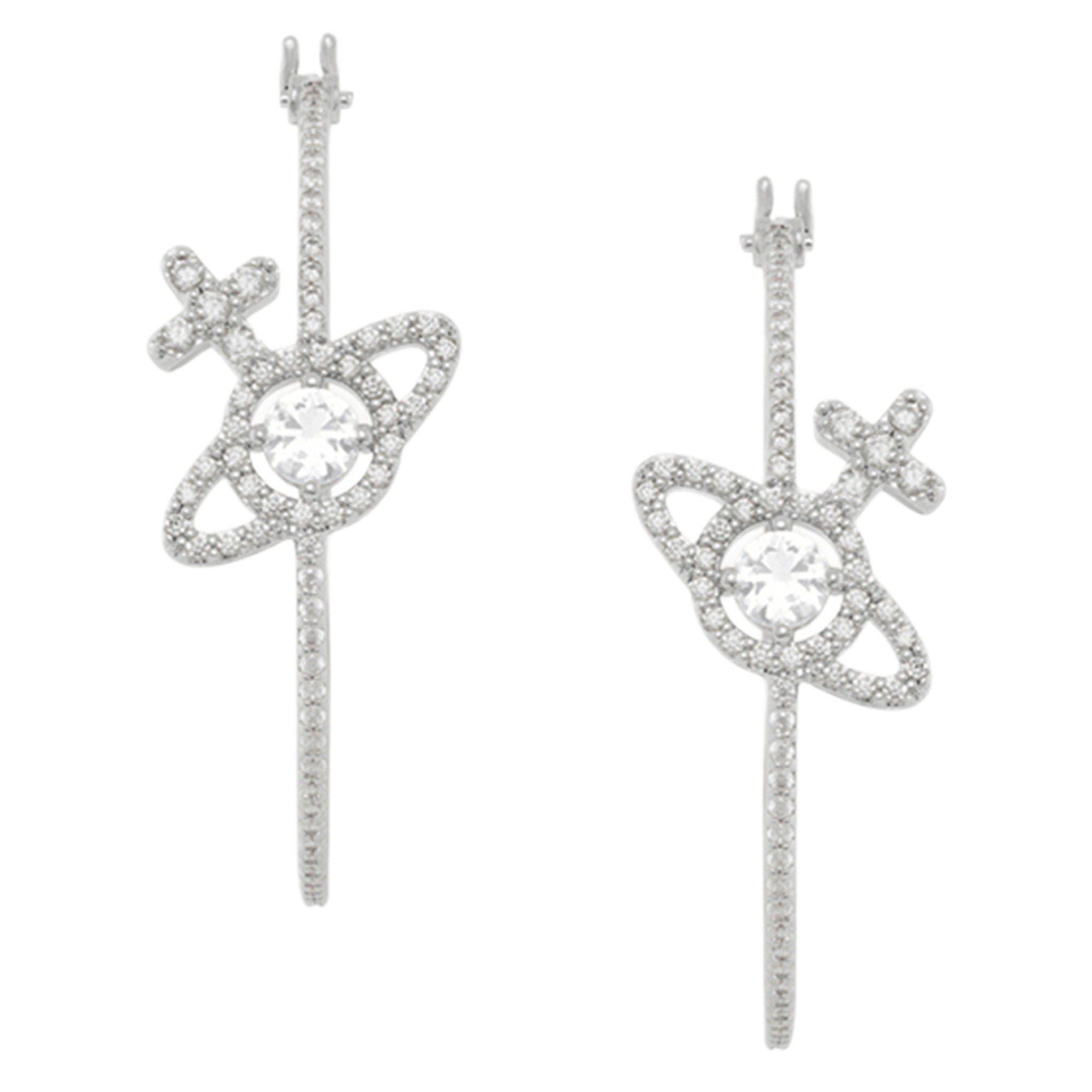 SILVER - Vivienne Westwood - Women's Olympia CZ Hoop Earrings - 2