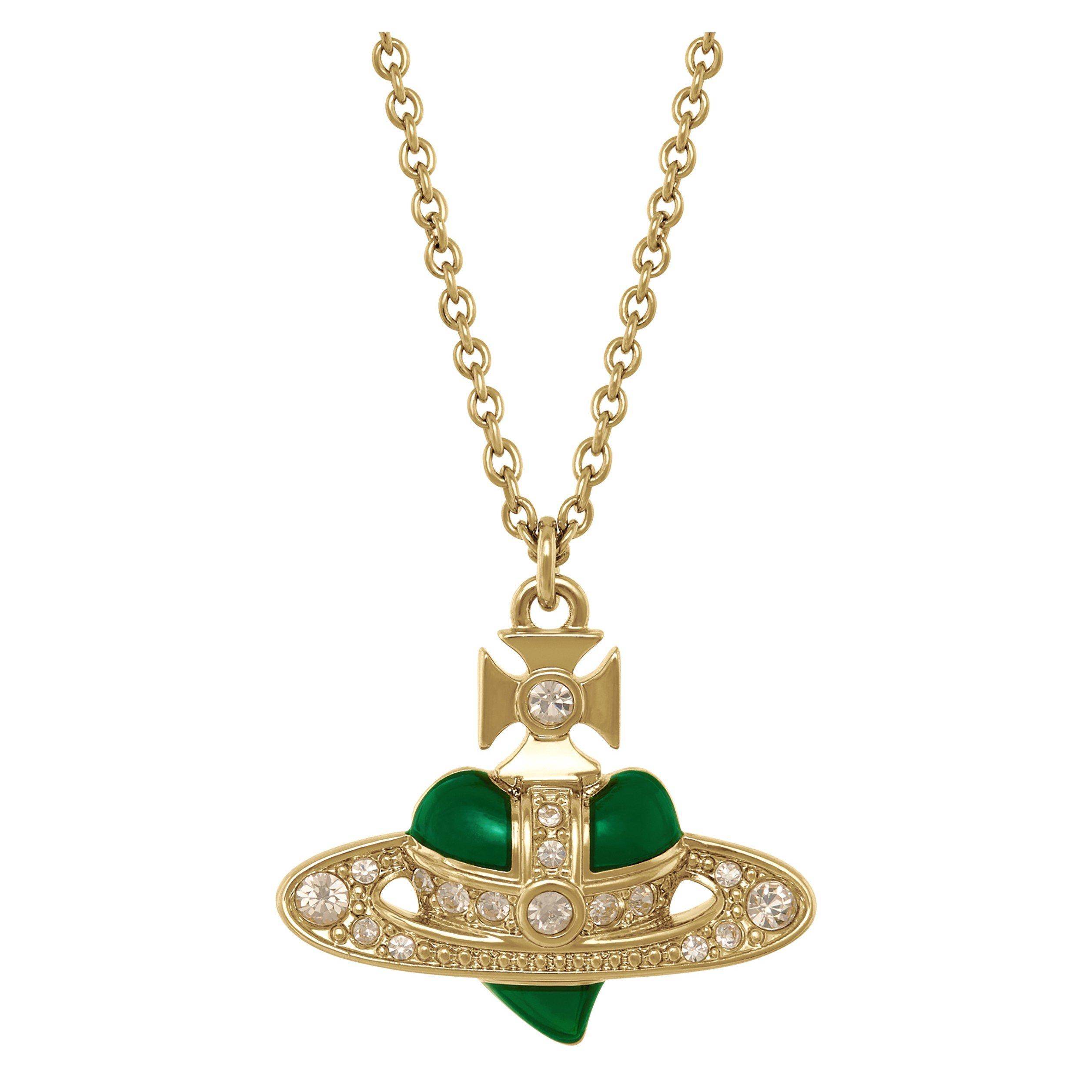 GREEN AND OTHER - Vivienne Westwood - NEW DIAMANTE HEART PENDANT