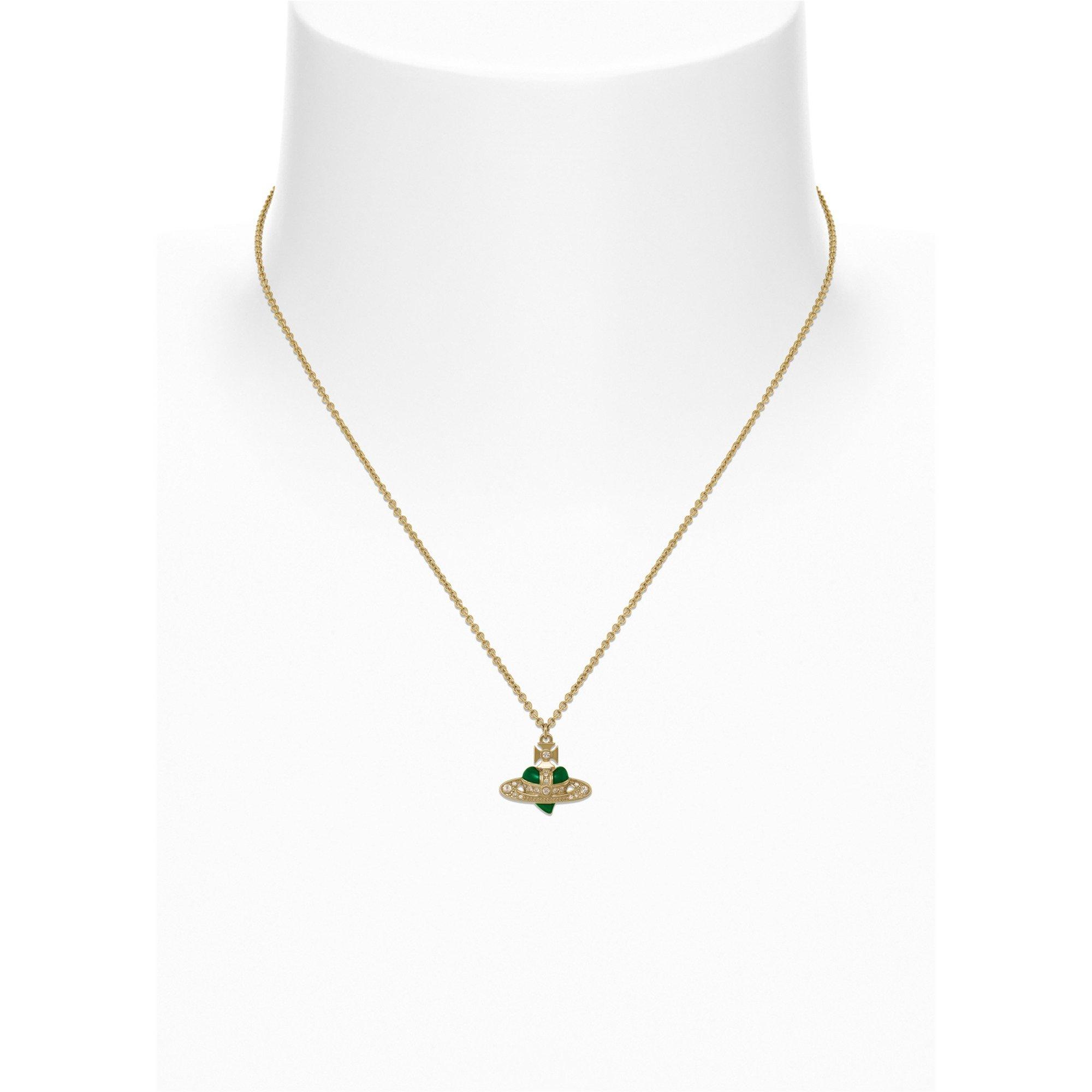 GREEN AND OTHER - Vivienne Westwood - NEW DIAMANTE HEART PENDANT - 2