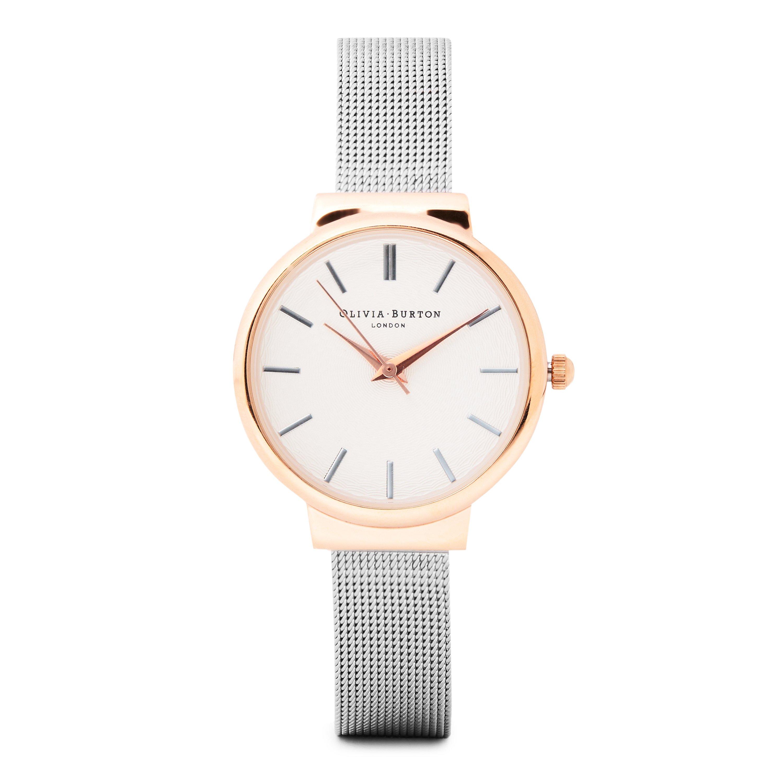 SILVER AND OTHE - Olivia Burton - HACKNEY ROSE SILVER MESH