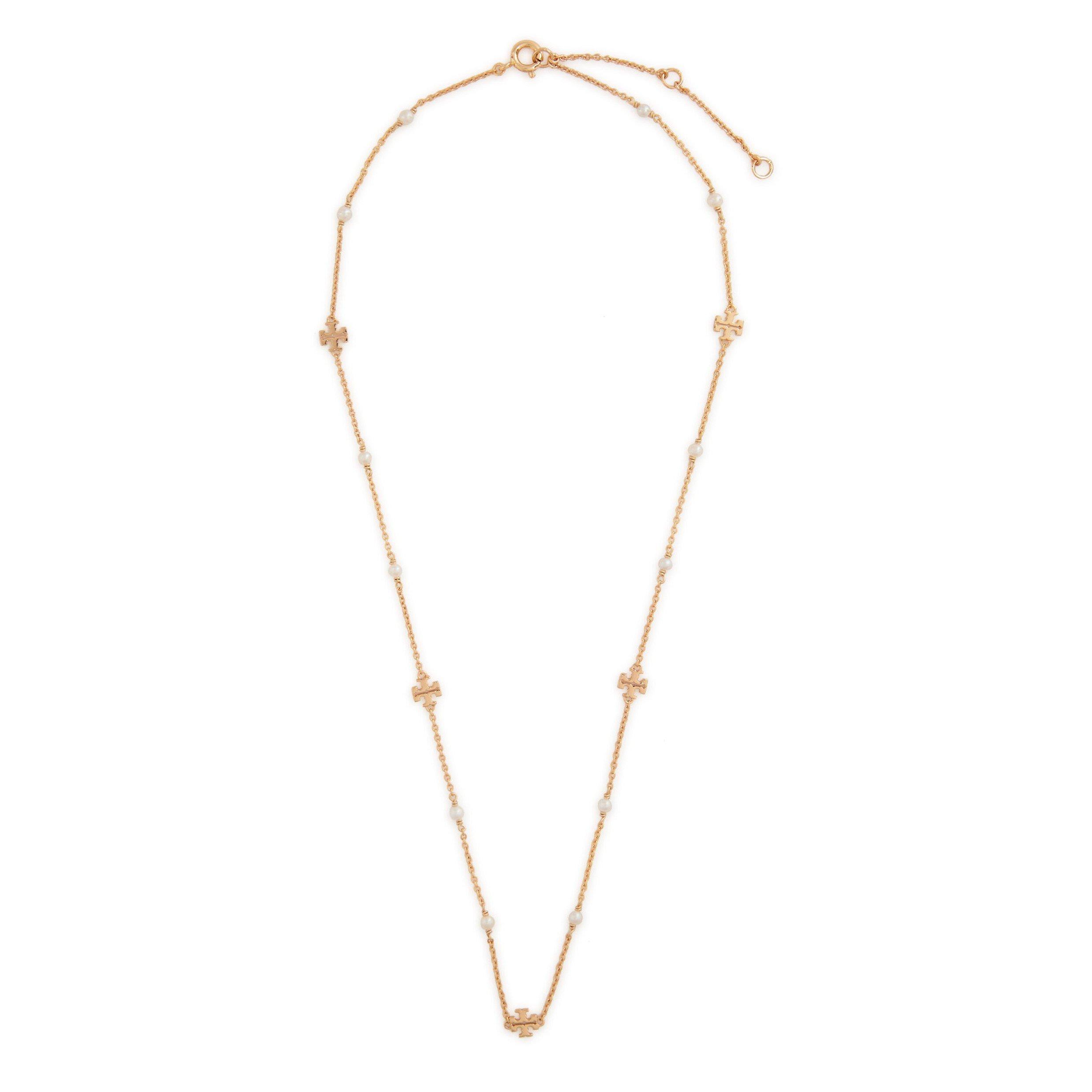 GOLD AND OTHER - Tory Burch - Delicate Kira Pearl Necklace