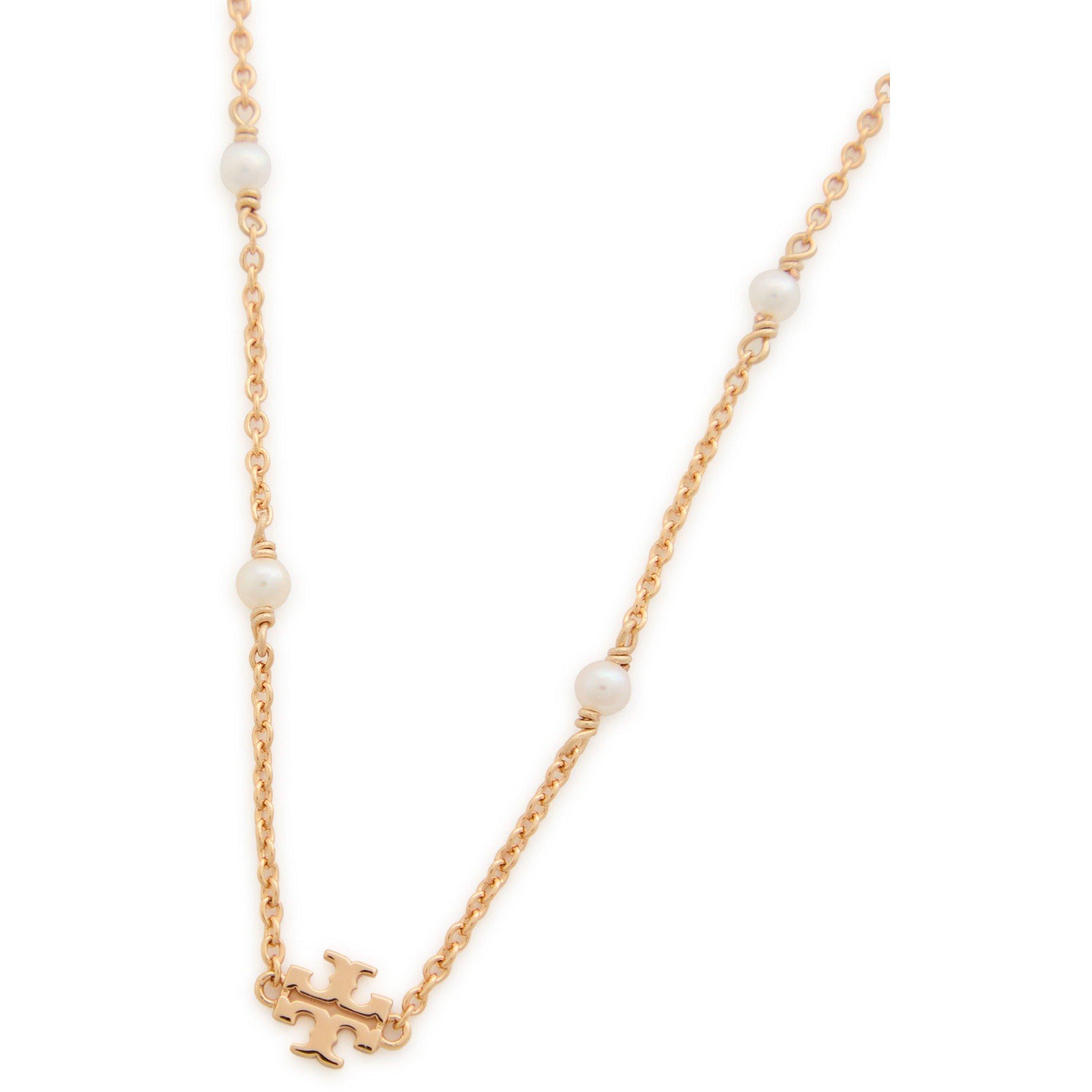 GOLD AND OTHER - Tory Burch - Delicate Kira Pearl Necklace - 2