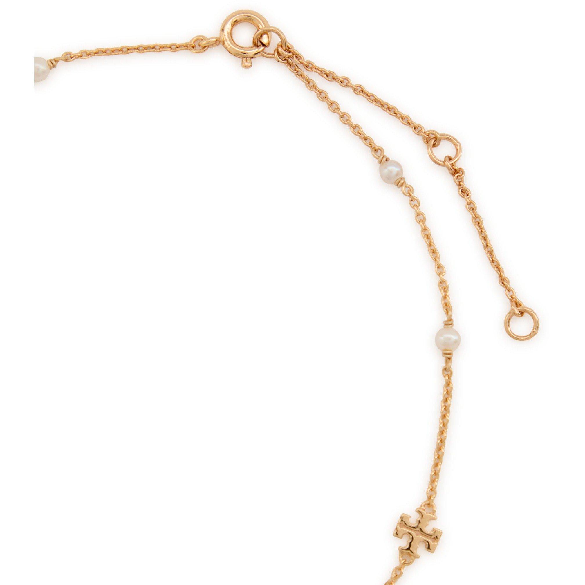 GOLD AND OTHER - Tory Burch - Delicate Kira Pearl Necklace - 4