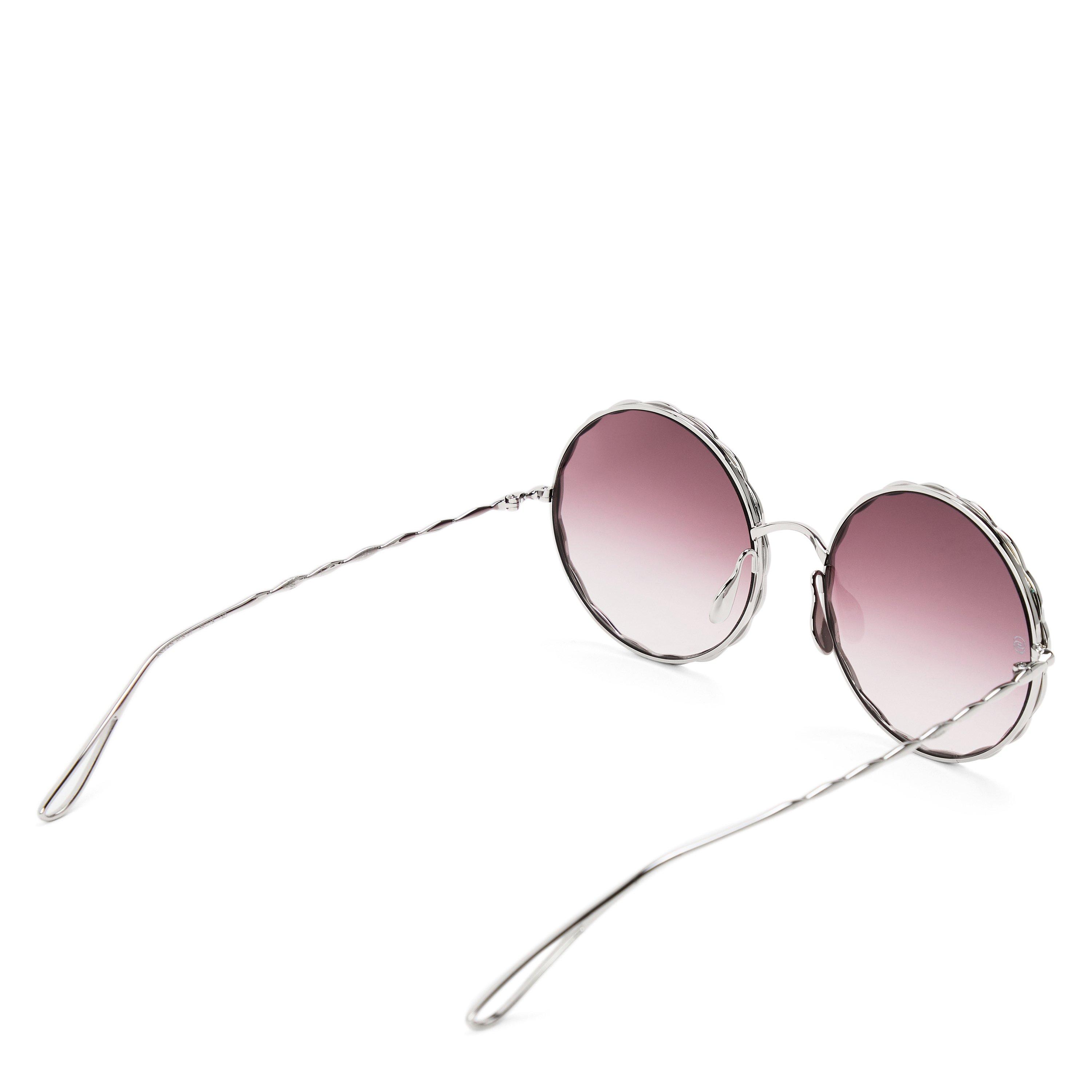 SILVER - Elie Saab - Women's ES 004/S09 Stainless Steel Round Sunglasses - 2