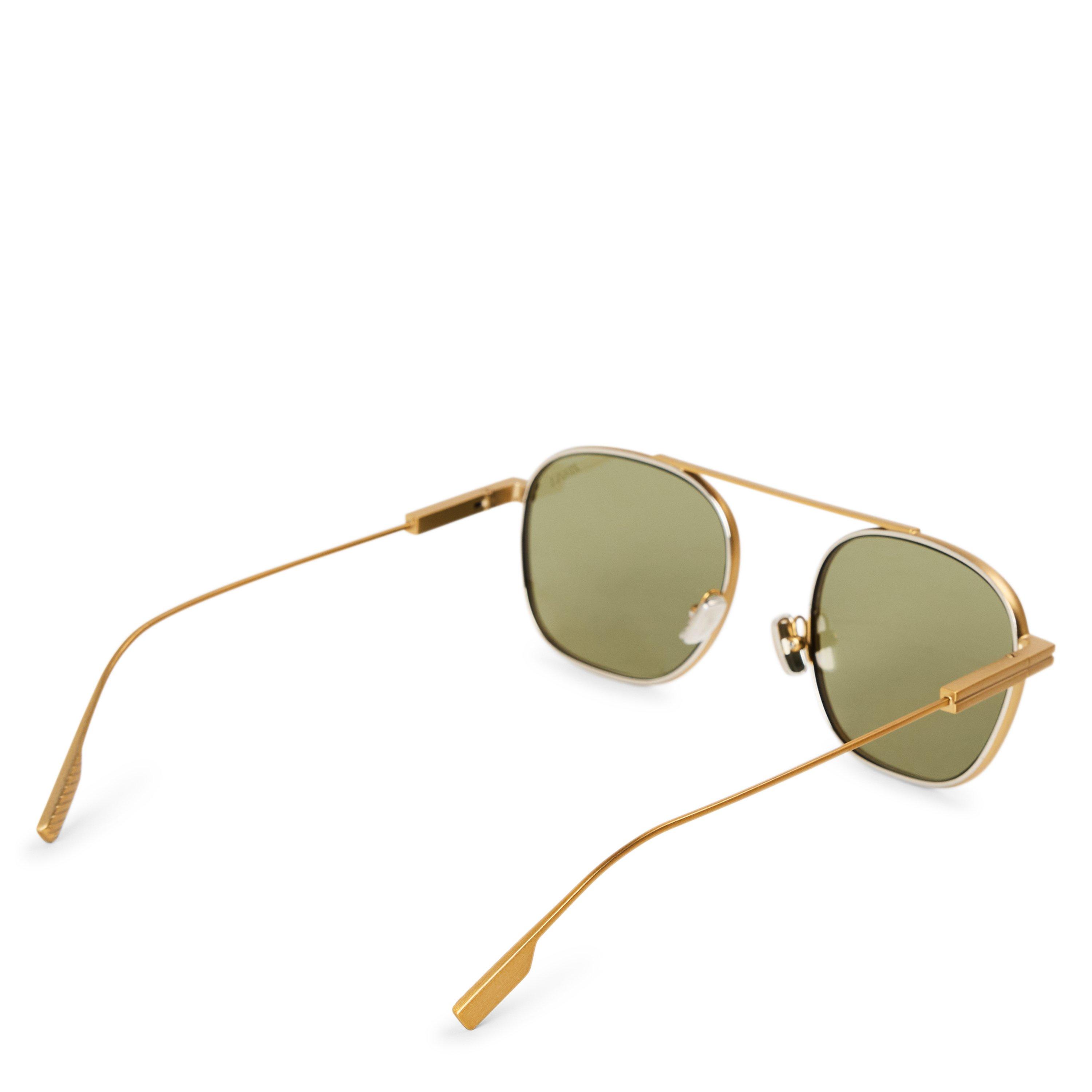 GOLD - Zegna - Men's Stainless Steel Aviator Sunglasses - 2