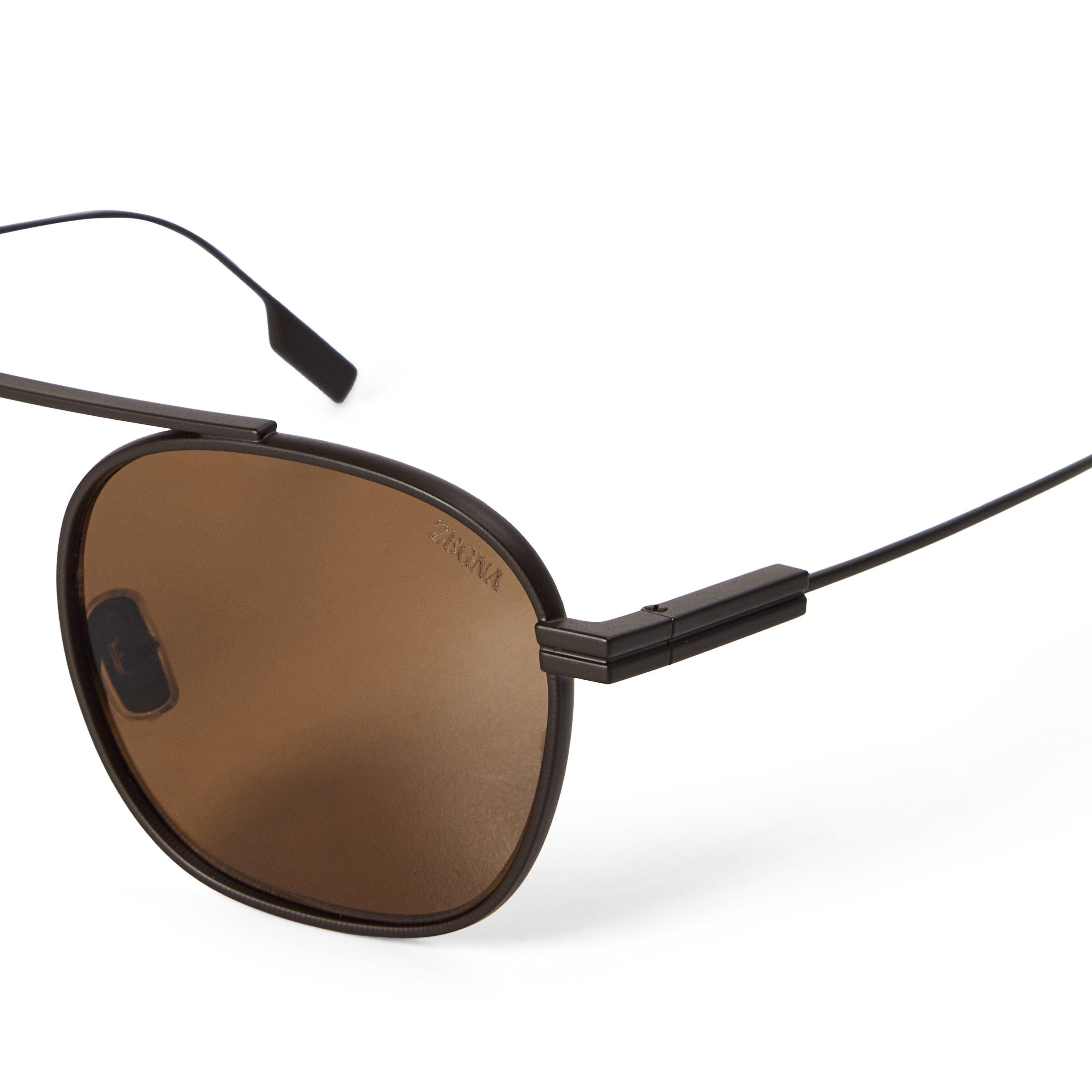 BROWN BROWN - Zegna - ZEGNA M METAL AVIATOR SG - 3