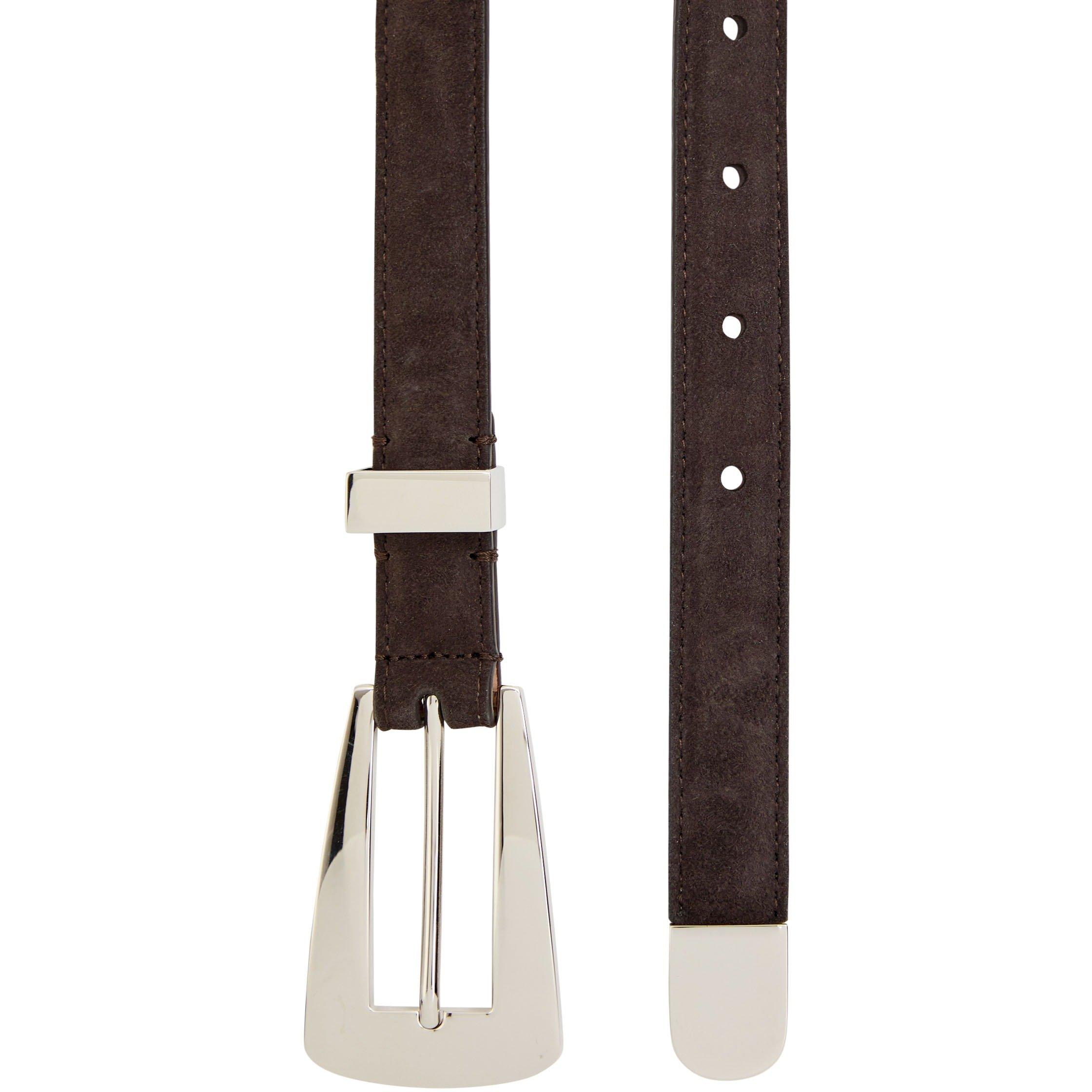 DARK BROWN - Khaite - LUCCA BELT - SILVER (25MM) - 2