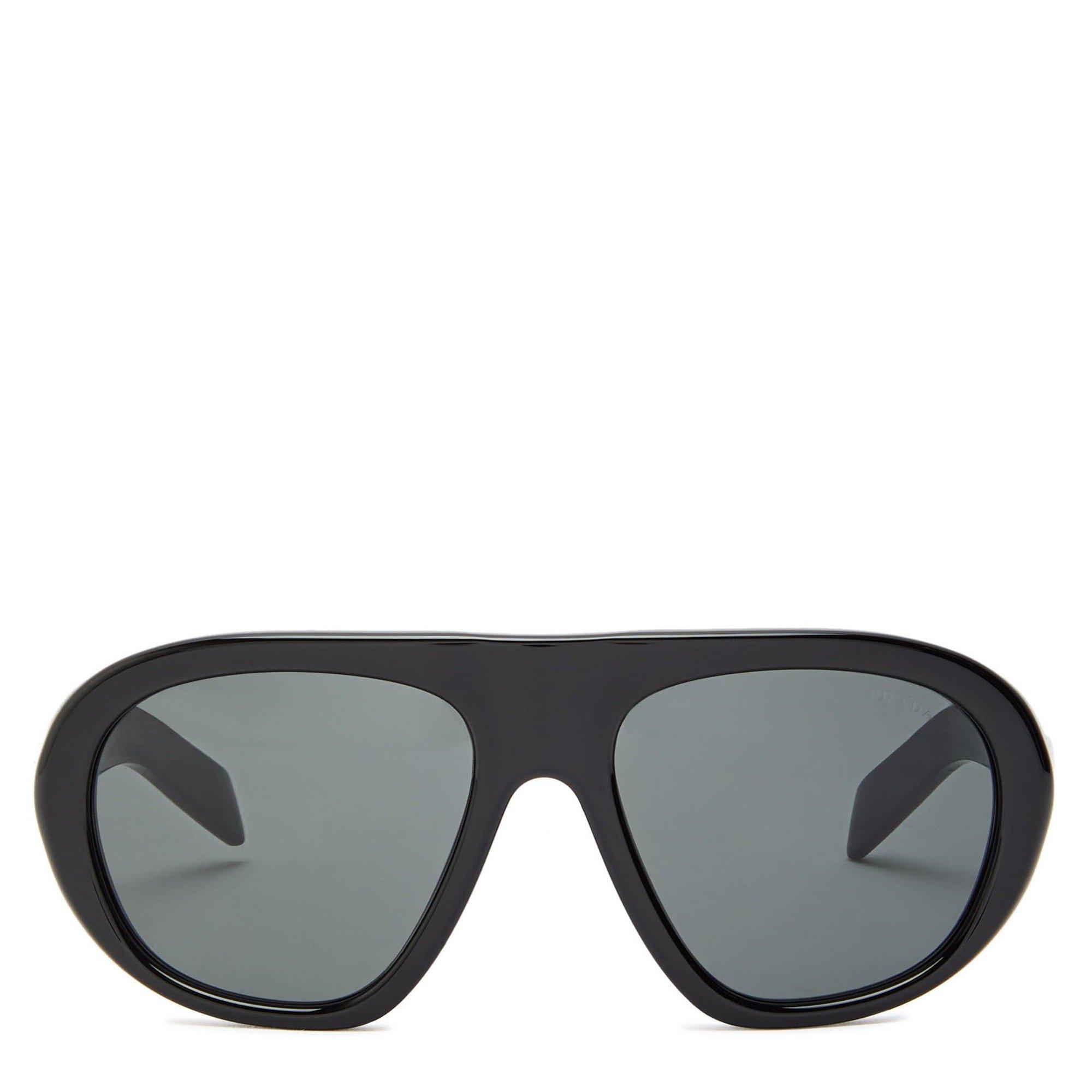BLACK - Prada - Women's Acetate Aviator Sunglasses - 2