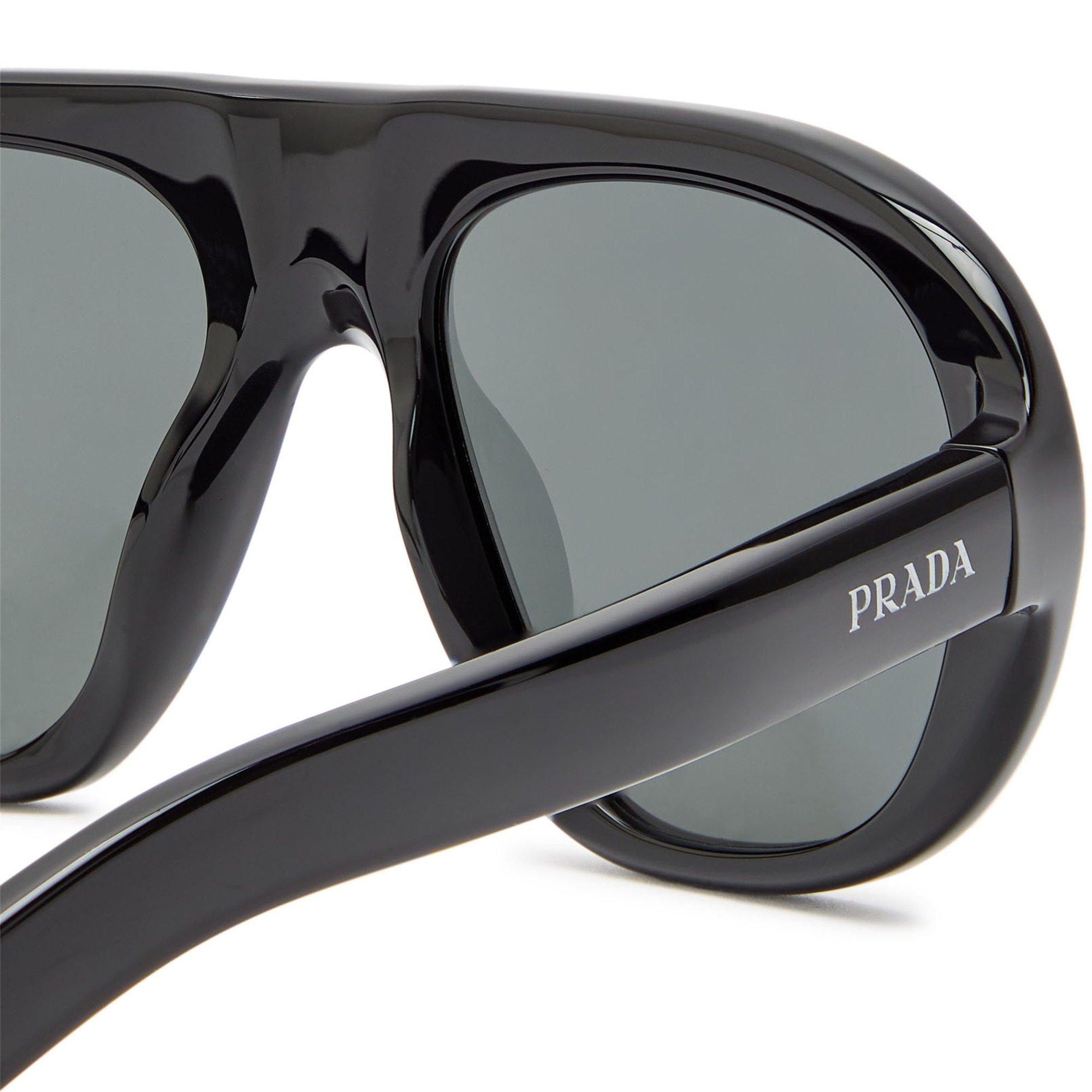 BLACK - Prada - Women's Acetate Aviator Sunglasses - 3
