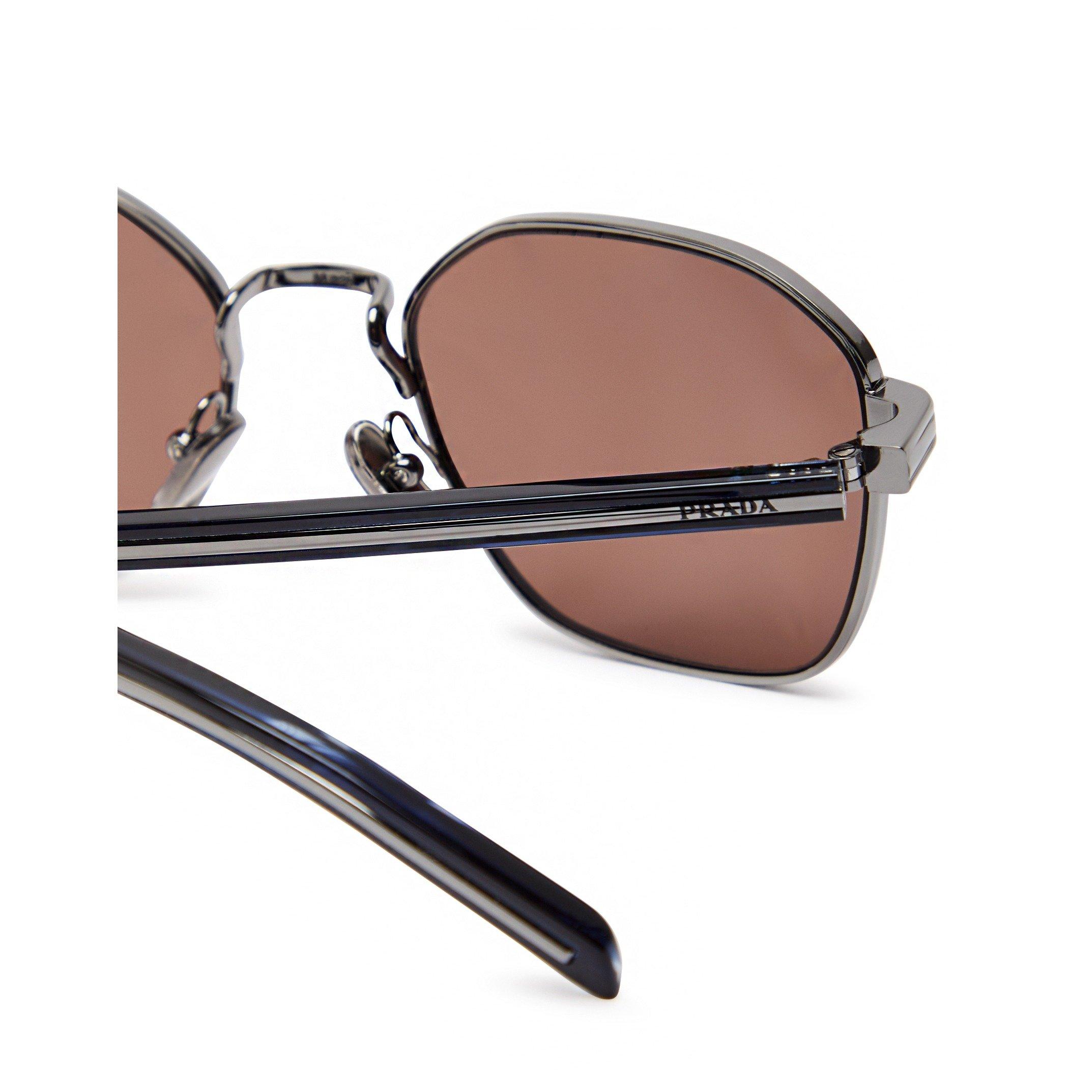 SILVER - Prada - Men's Round Metal Sunglasses - 3