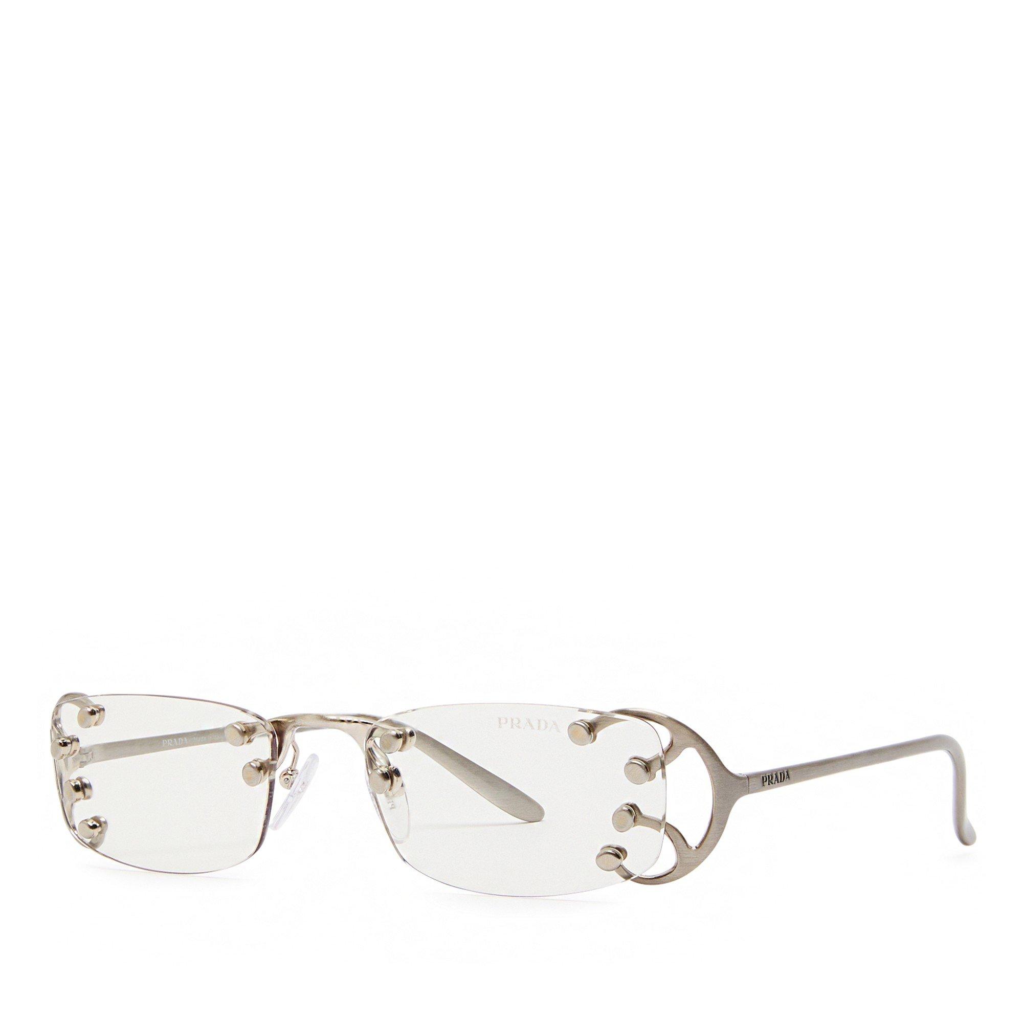 SILVER - Prada - PRADA U METAL DETAIL RIMLESS