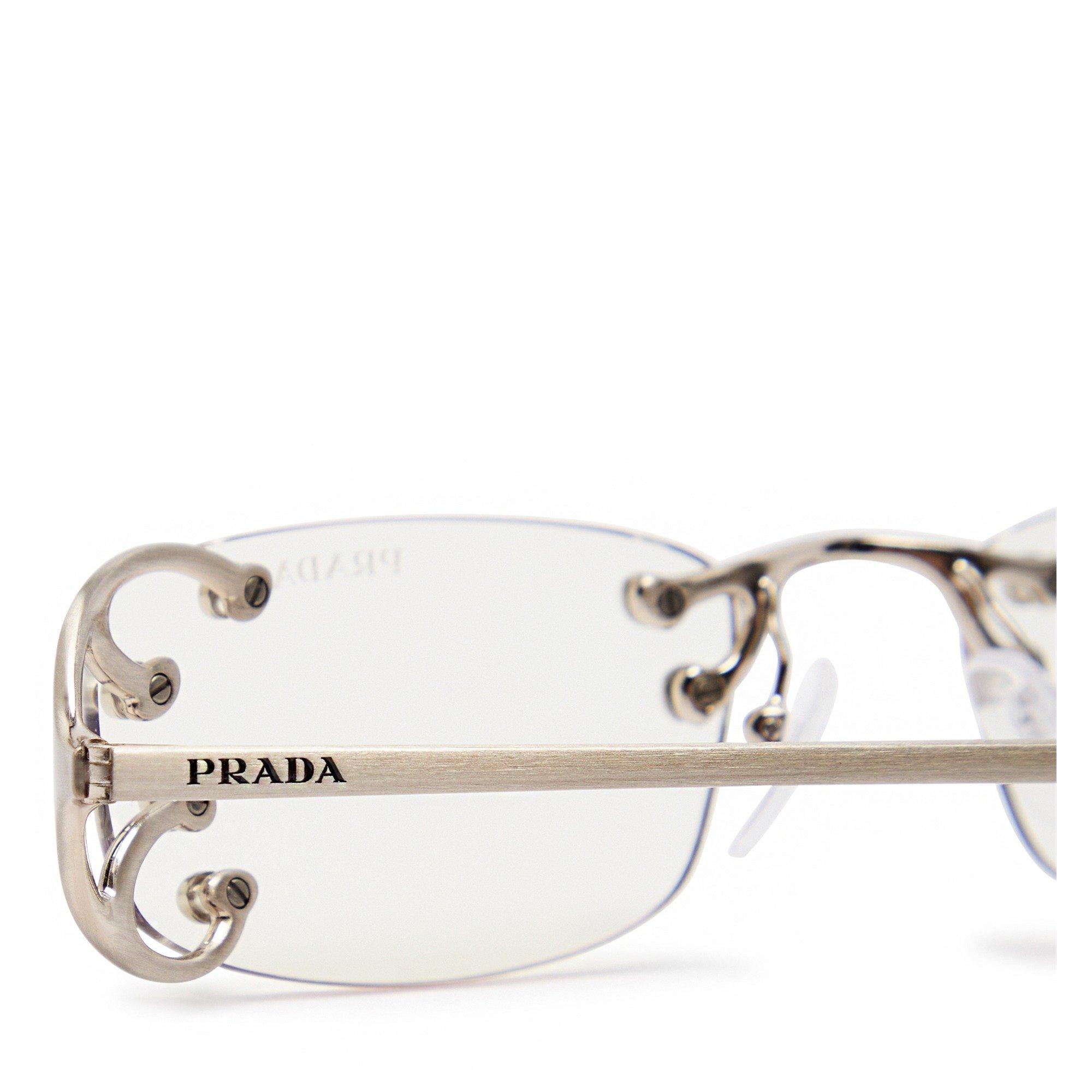 SILVER - Prada - PRADA U METAL DETAIL RIMLESS - 3