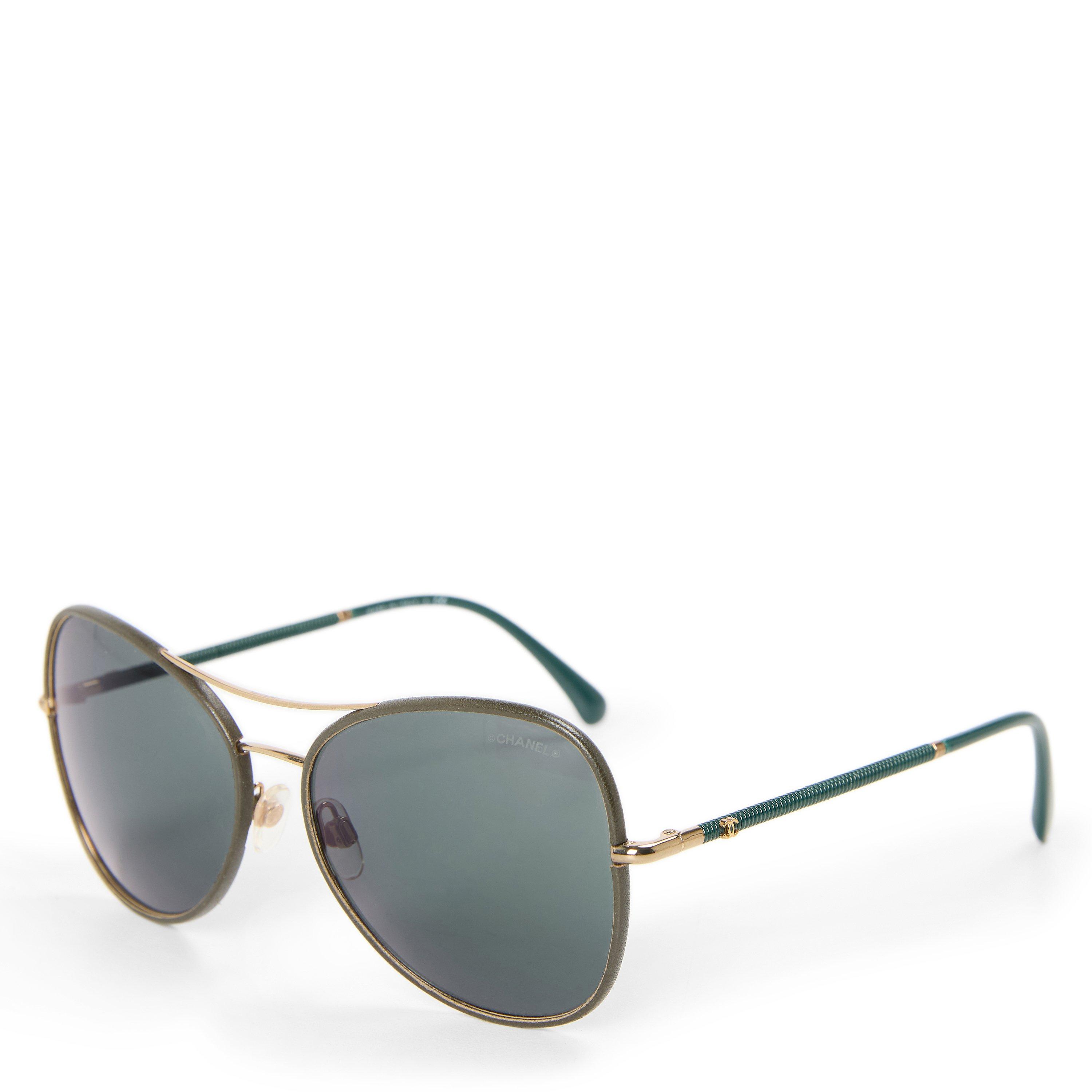 GREEN AND OTHER - CHANEL - Women's CH4227Q Aviator Sunglasses - 1
