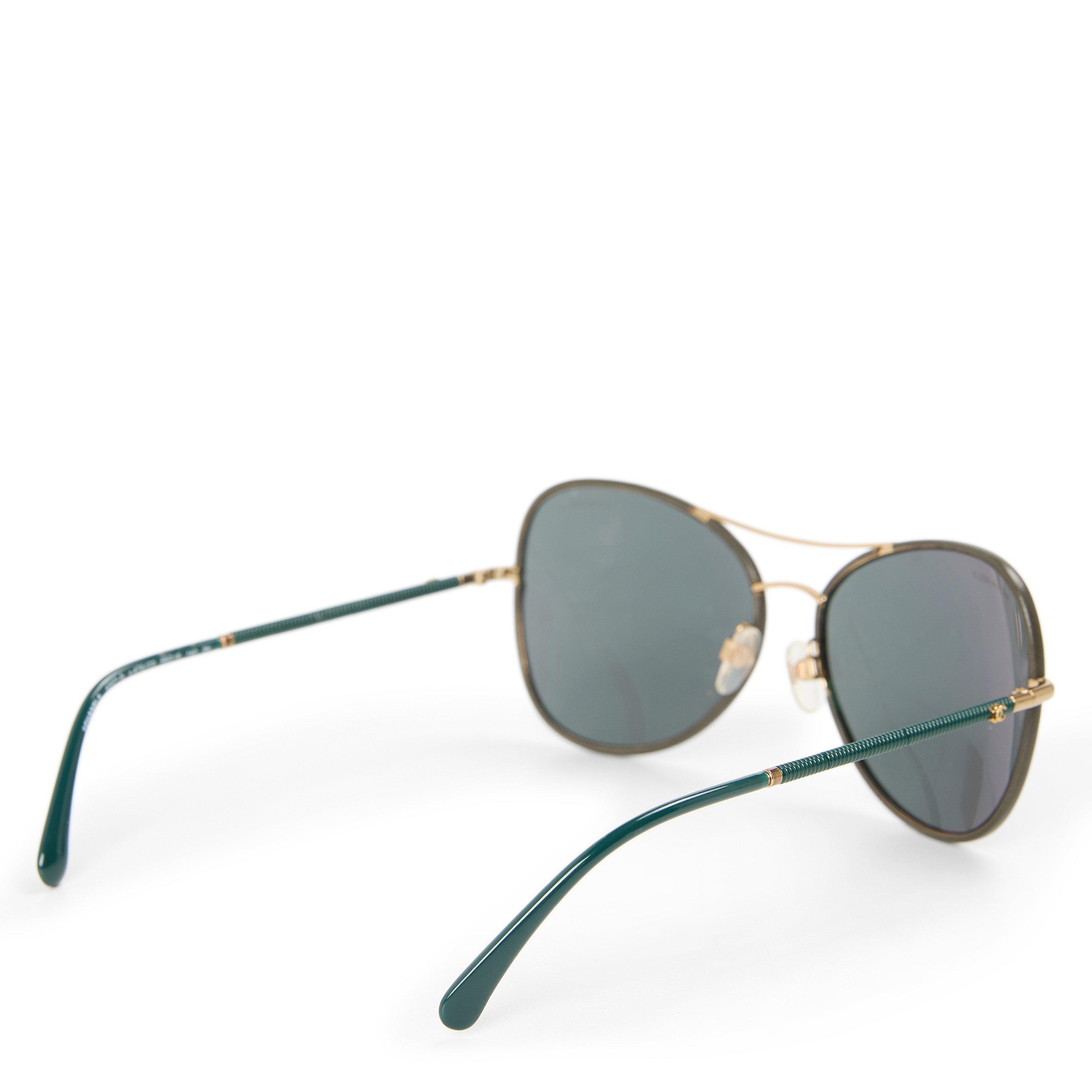 GREEN AND OTHER - CHANEL - Women's CH4227Q Aviator Sunglasses - 2