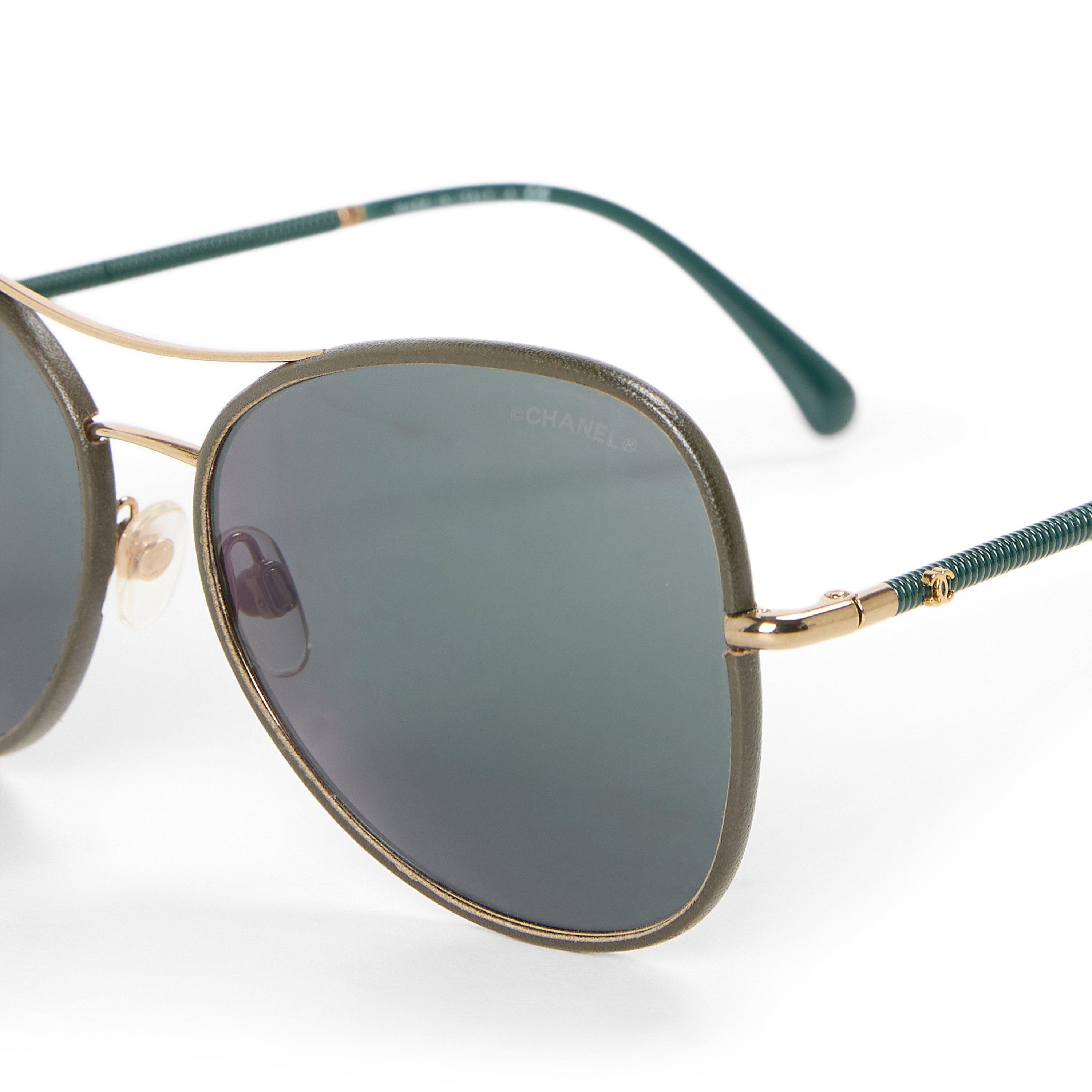 GREEN AND OTHER - CHANEL - Women's CH4227Q Aviator Sunglasses - 3