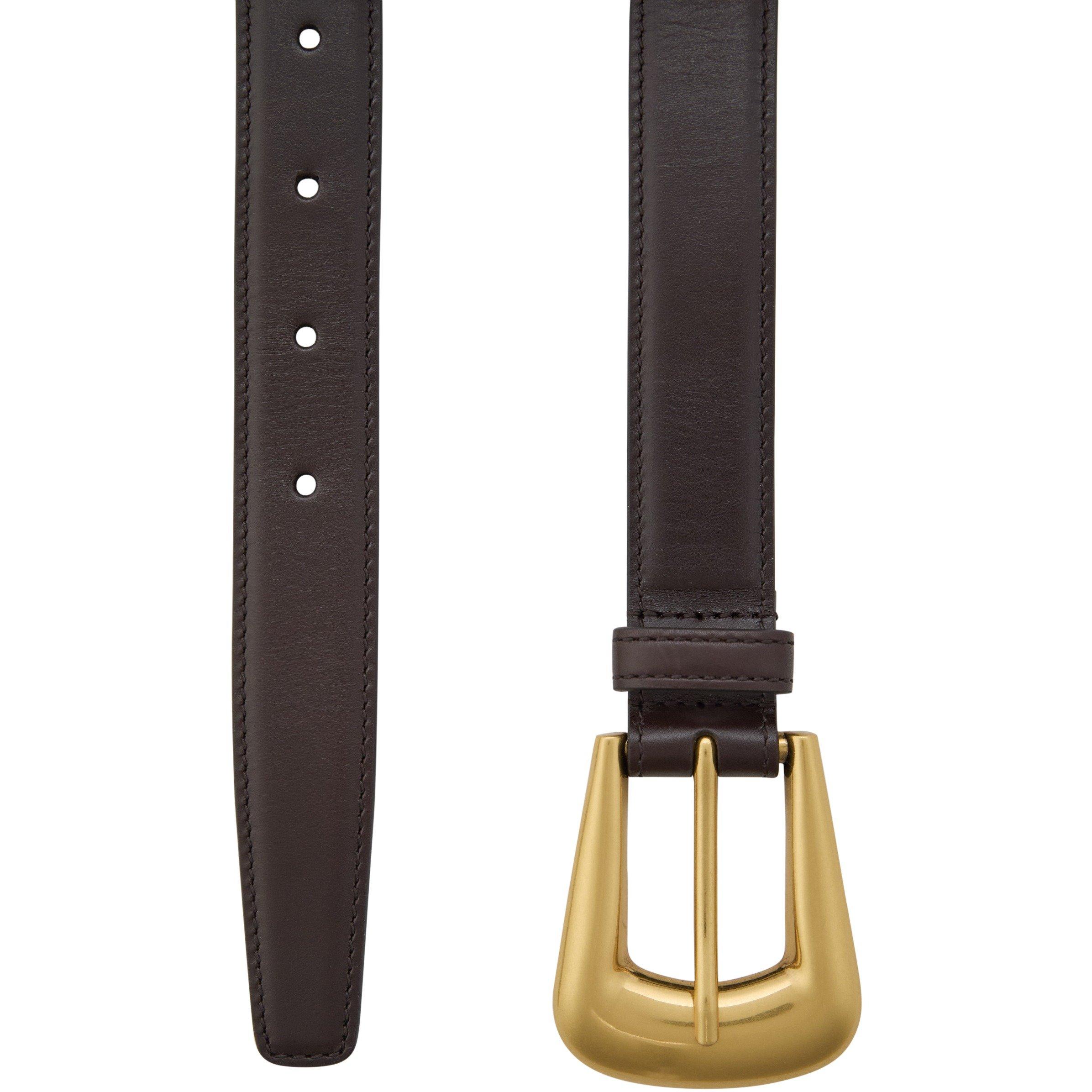 CHOCOLATE - Saint Laurent - Women's 2.5cm Leather Belt - 2