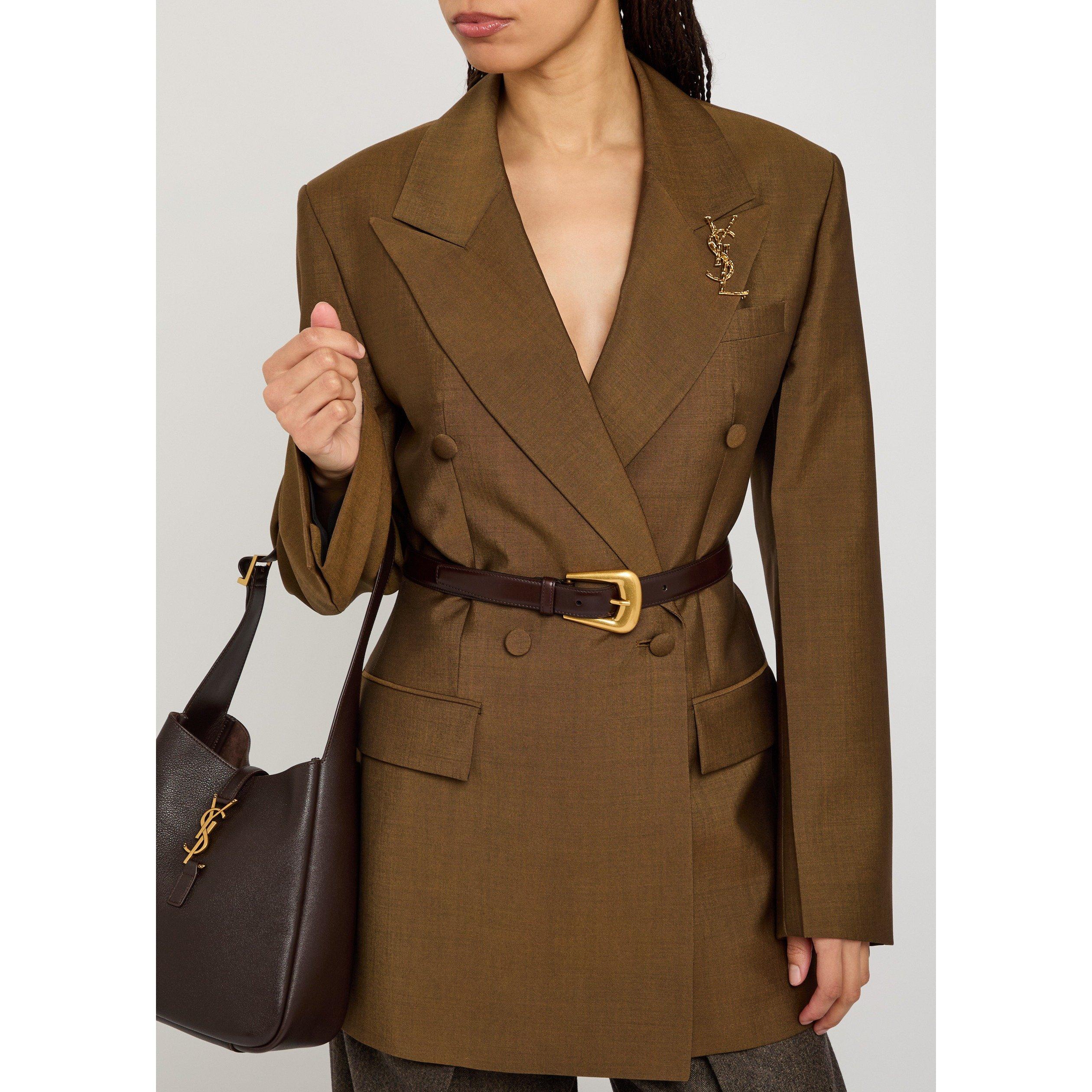 CHOCOLATE - Saint Laurent - Women's 2.5cm Leather Belt - 3
