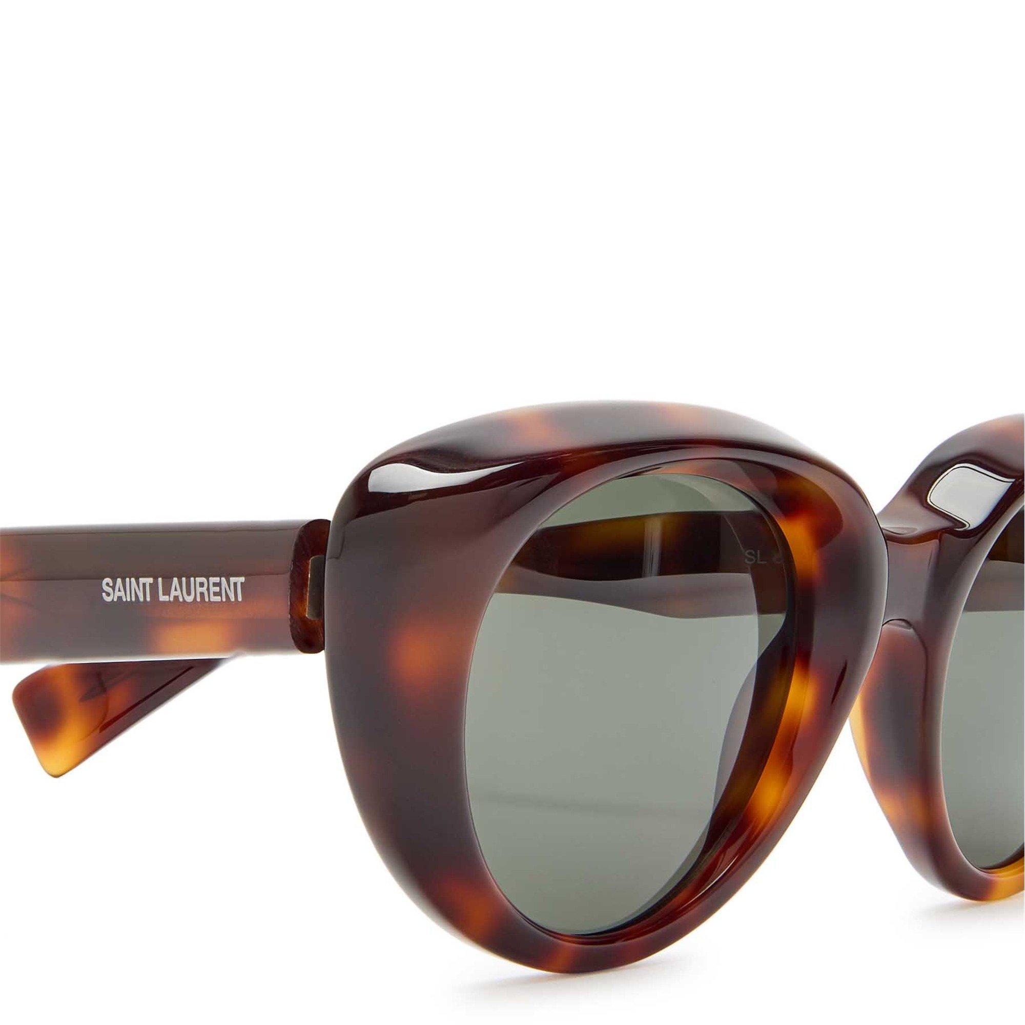 BROWN HAVANA - Saint Laurent - Women's Cat Eye Acetate Sunglasses - 3