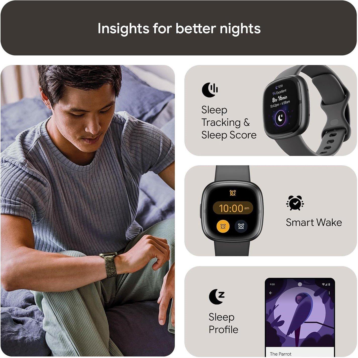 Grey - Fitbit - 2 Health and Fitness Smartwatch with built-in GPS advanced health features up to 6 days batt - 3