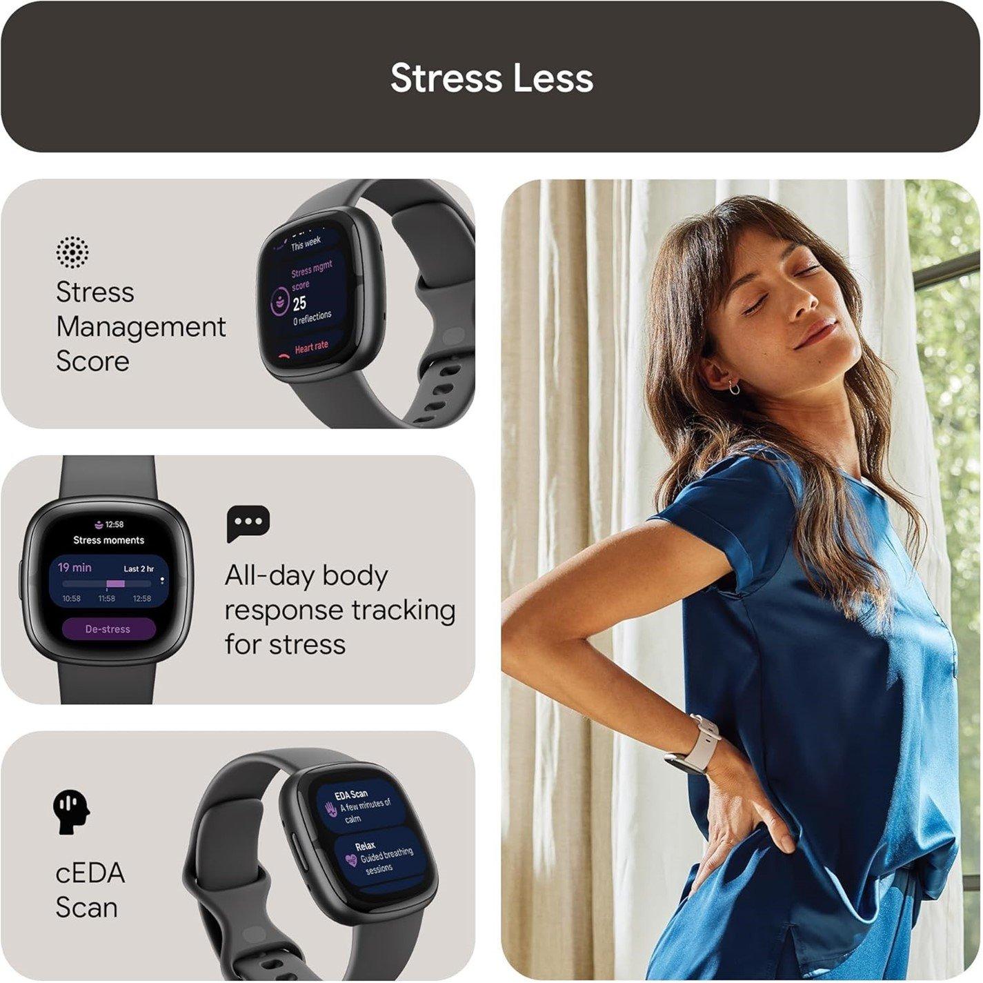Grey - Fitbit - 2 Health and Fitness Smartwatch with built-in GPS advanced health features up to 6 days batt - 4