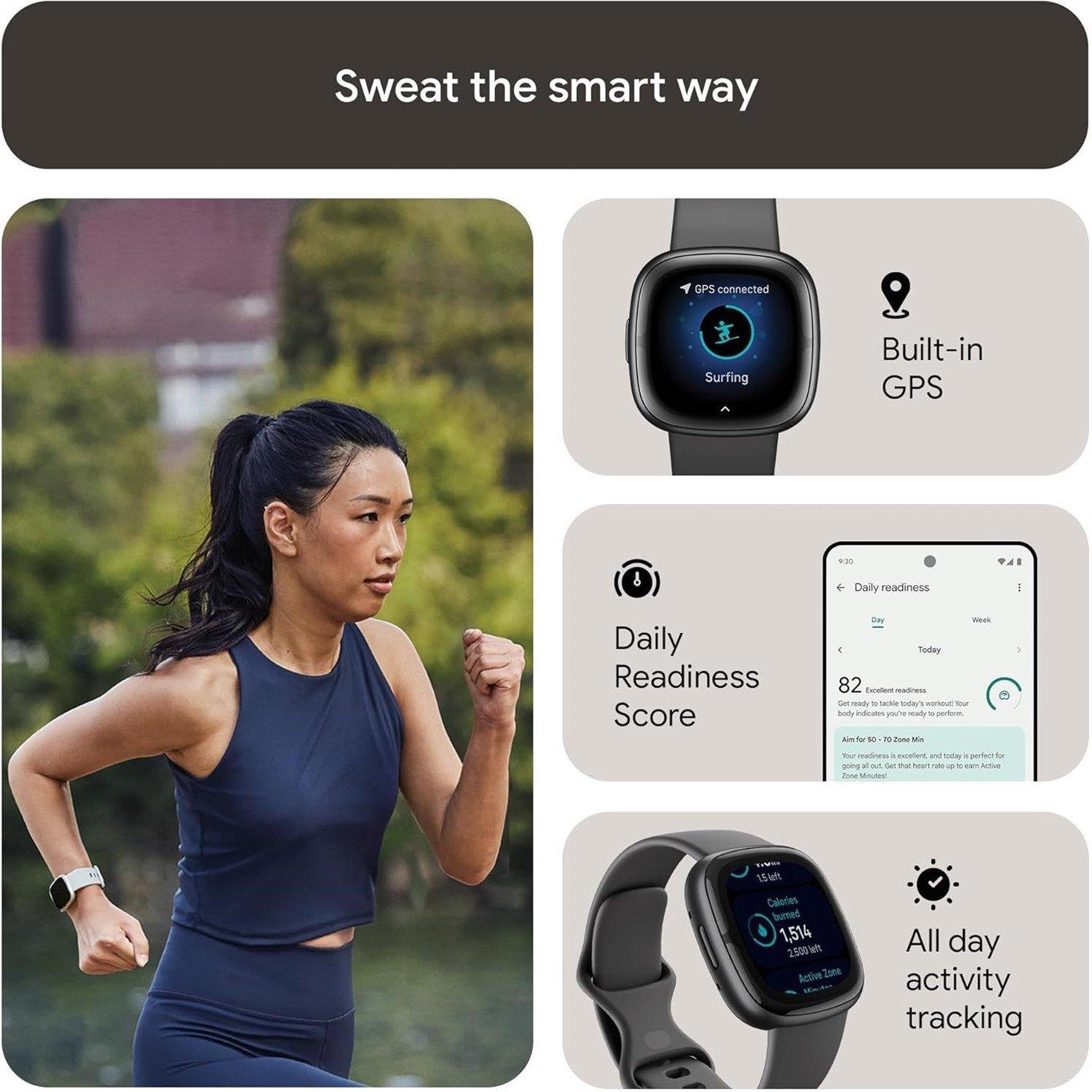 Grey - Fitbit - 2 Health and Fitness Smartwatch with built-in GPS advanced health features up to 6 days batt - 7