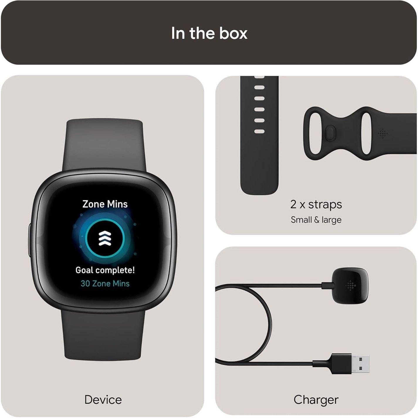 Fitbit Fitbit Sense 2 Shadow Grey/ Graphite | Sports Direct