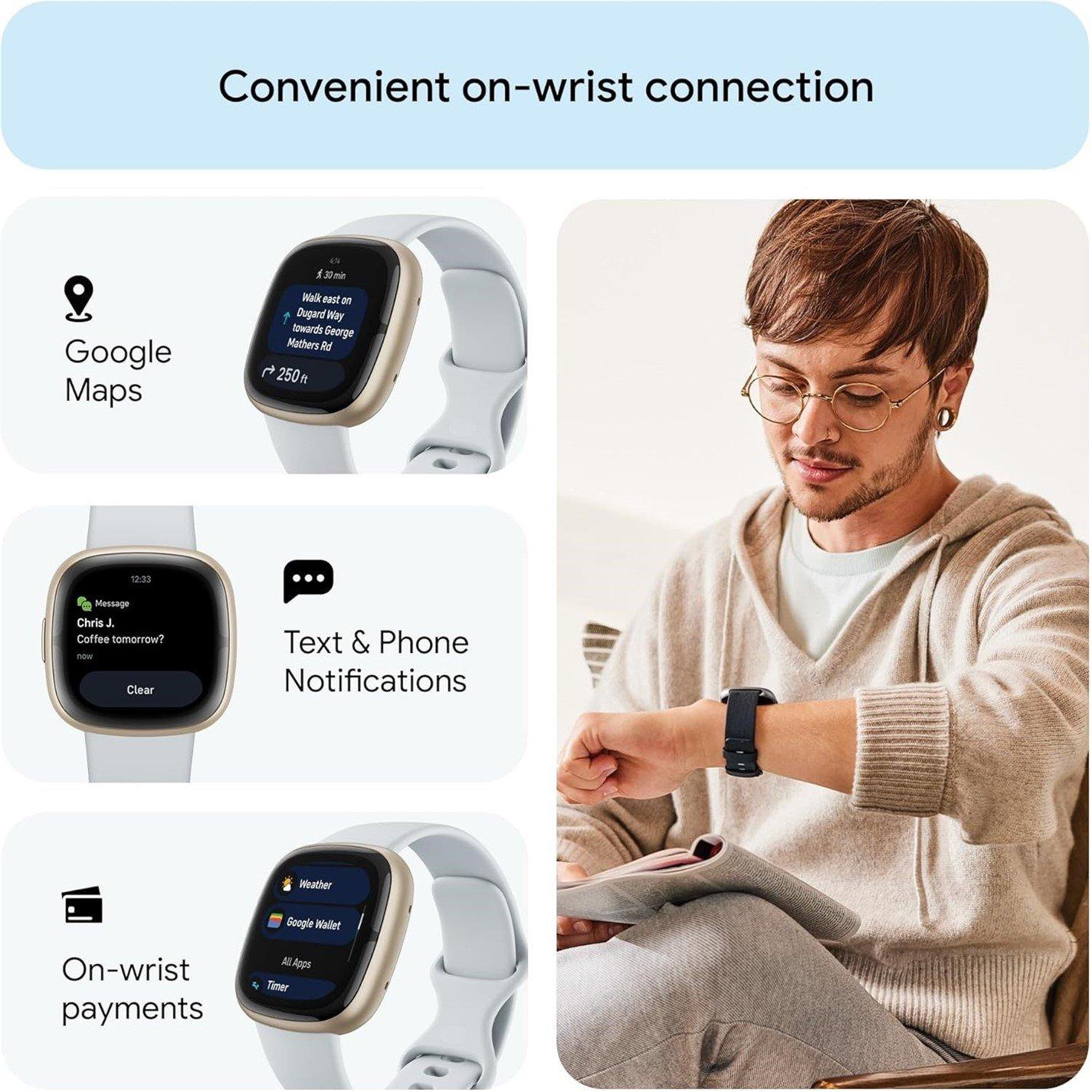 Silver - Fitbit - 2 Health and Fitness Smartwatch with built-in GPS advanced health features up to 6 days batt - 8