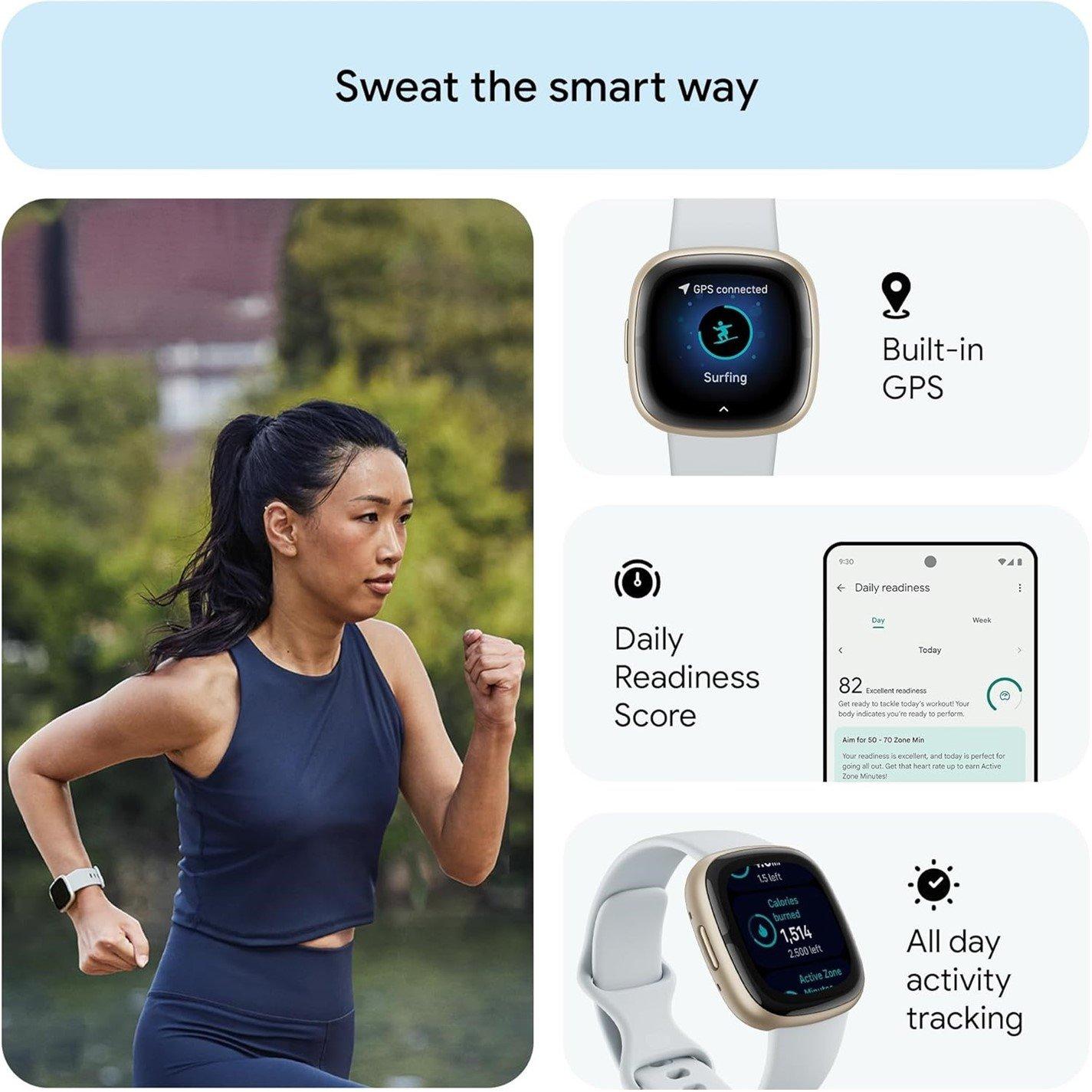 Silver - Fitbit - 2 Health and Fitness Smartwatch with built-in GPS advanced health features up to 6 days batt - 9